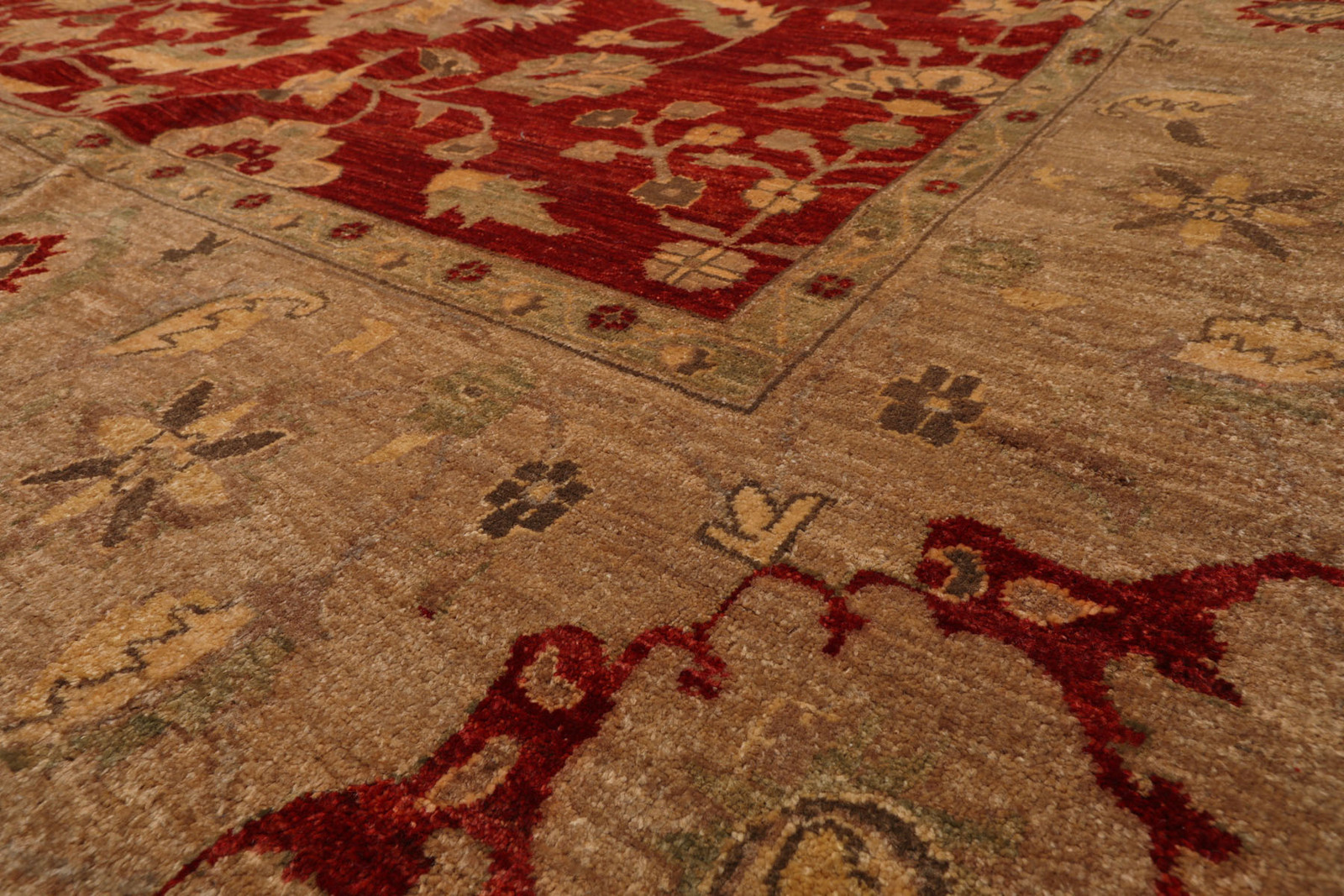 LoomBloom 12’x15’9″ Red Hand-Knotted Peshawar Mahal 200 KPSI Wool Rug