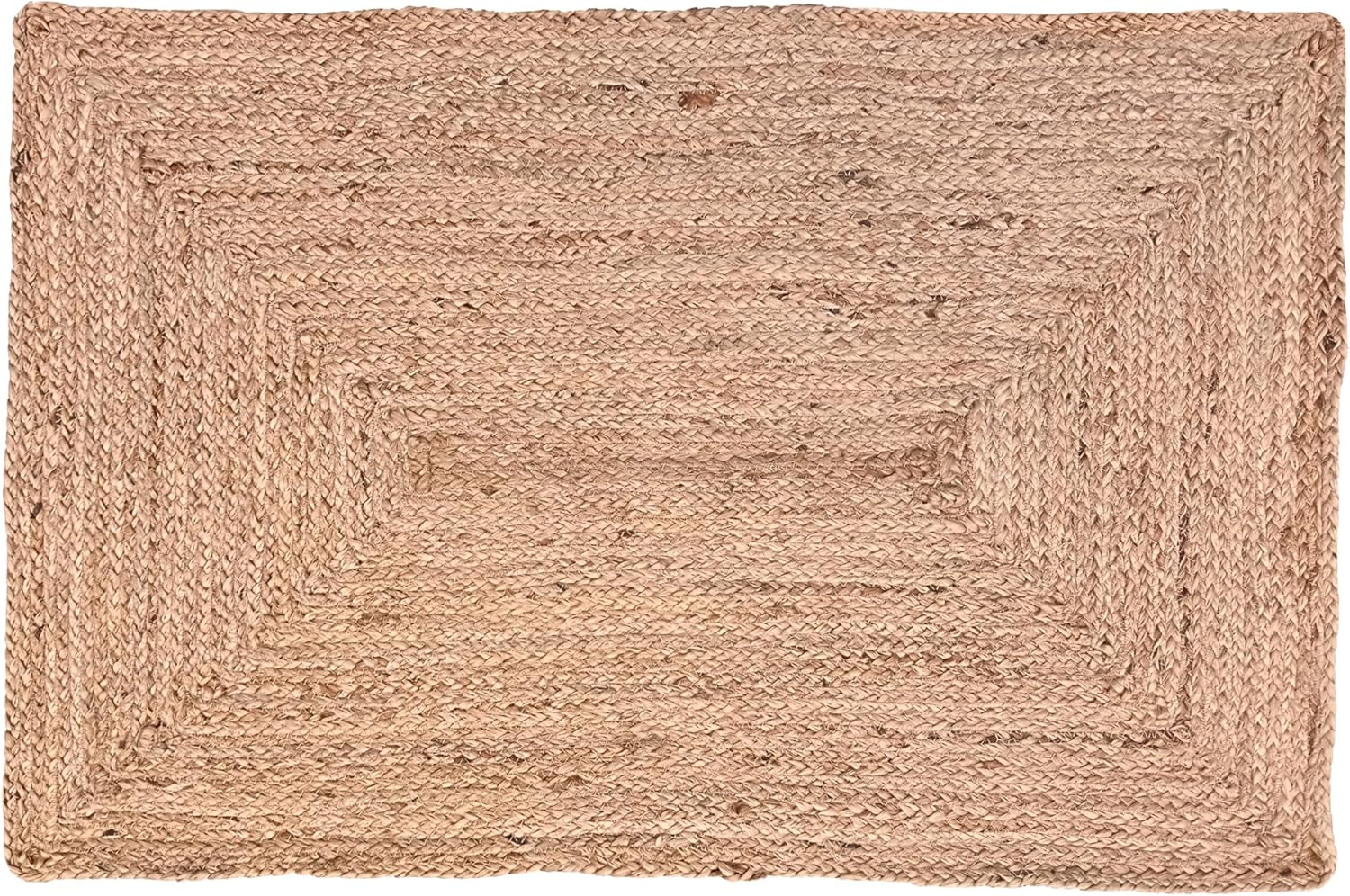 Hand Woven Jute Braided Rug 2’X3′ – Natural, Boho Reversible Floor Carpet for Li