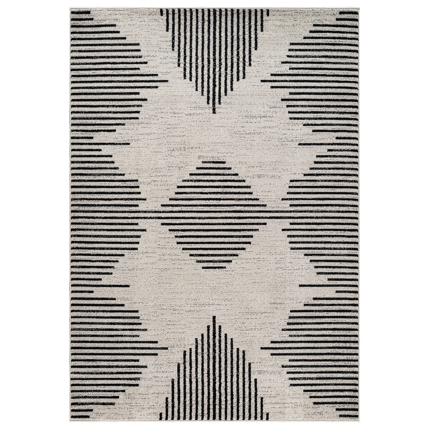 Rugshop Area Rugs for Living Room Modern Abstract Bedroom Rug Entryway Black Rug