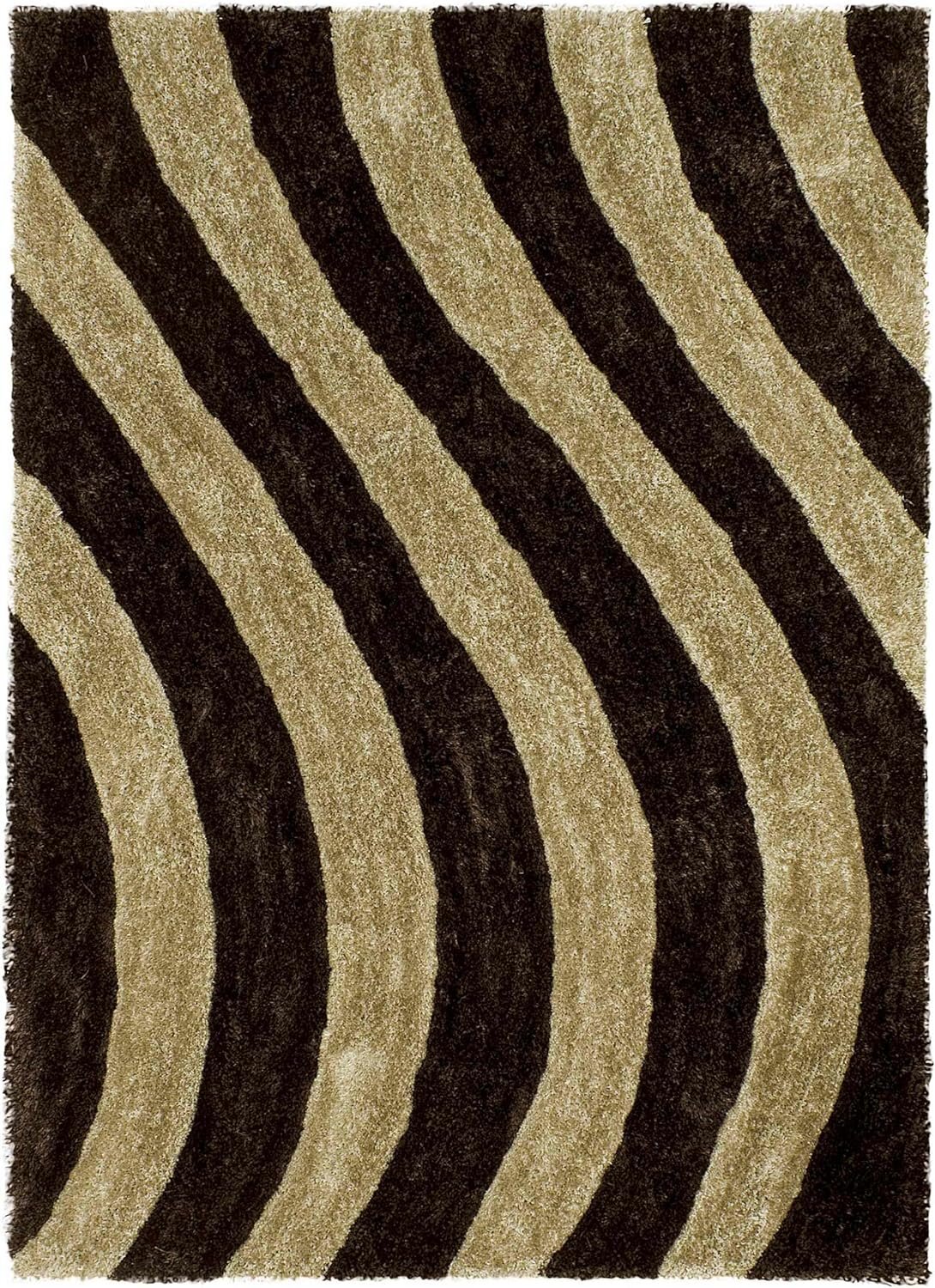 HR Ultra-Plush 3D Shaggy Rug in Elegant Champagne and Beige – Luxurious High…