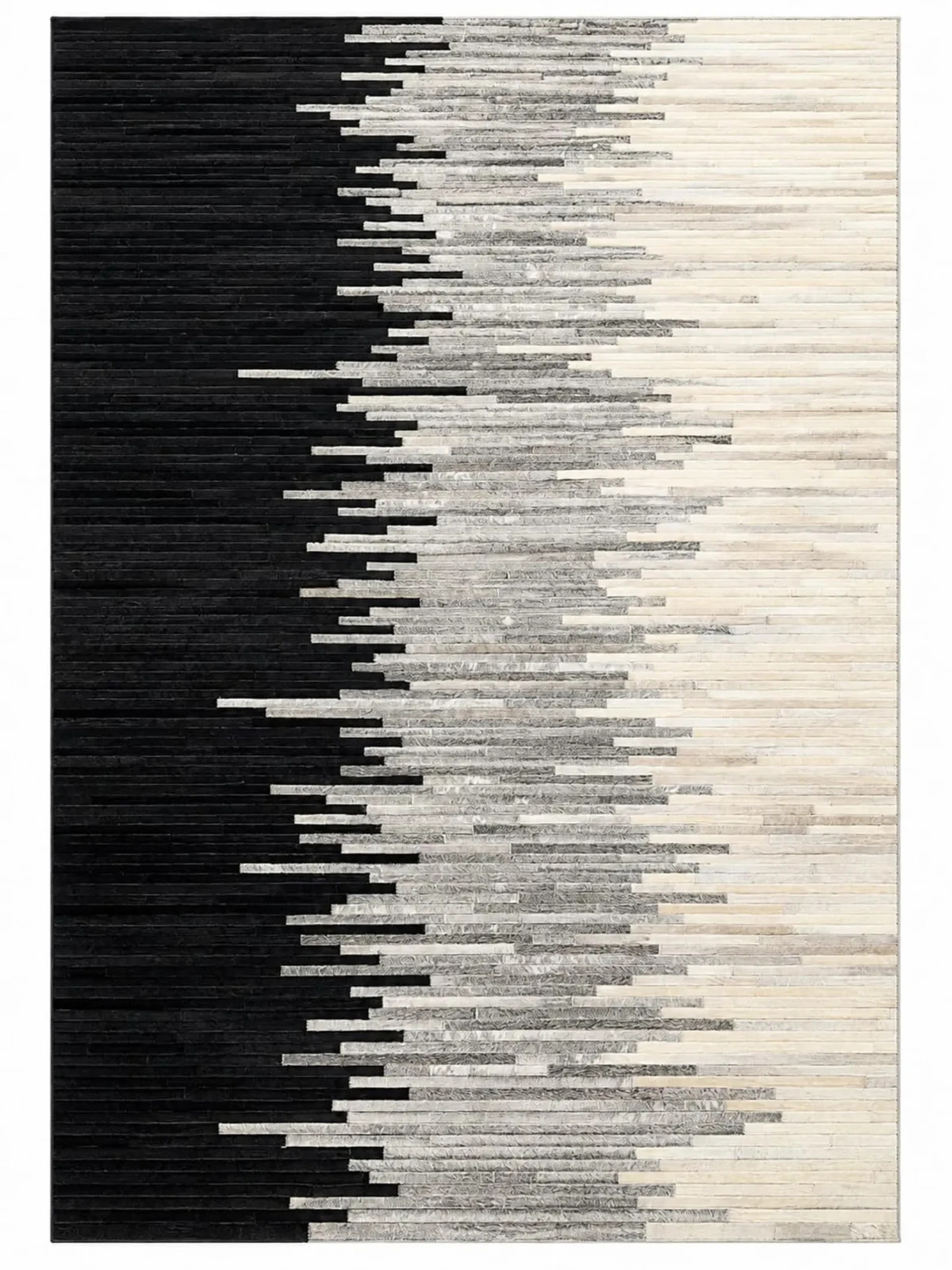 Modern Hand Tufted Wool Area Rug Black White Abstract Geometric Living Room Bedr