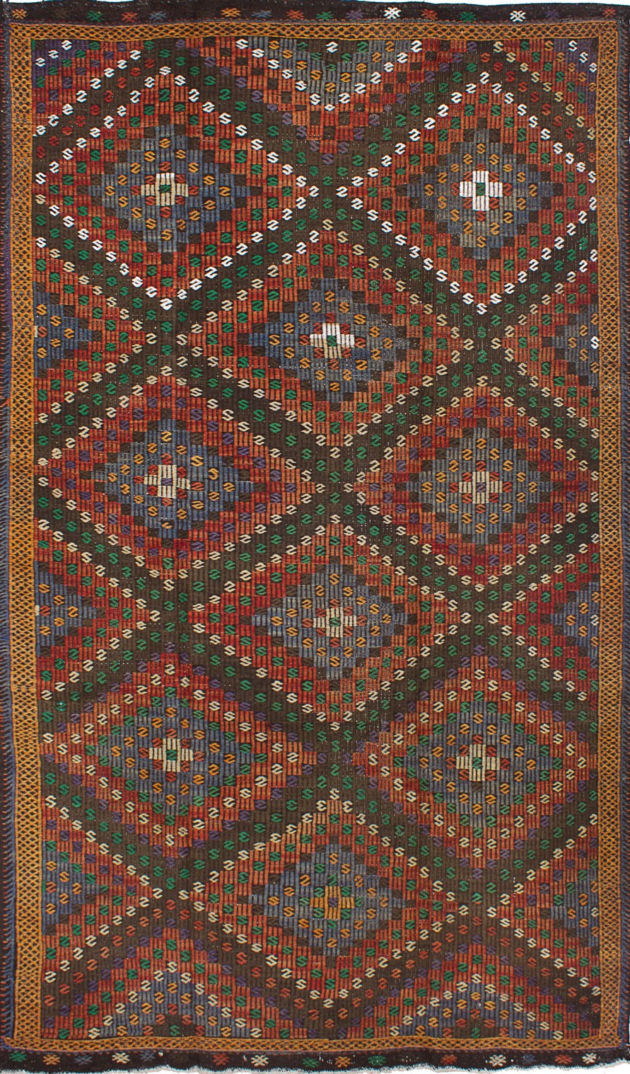 Vintage Hand Woven Area Rug 6’2″ x 11’1″ Traditional Wool Oriental Carpet