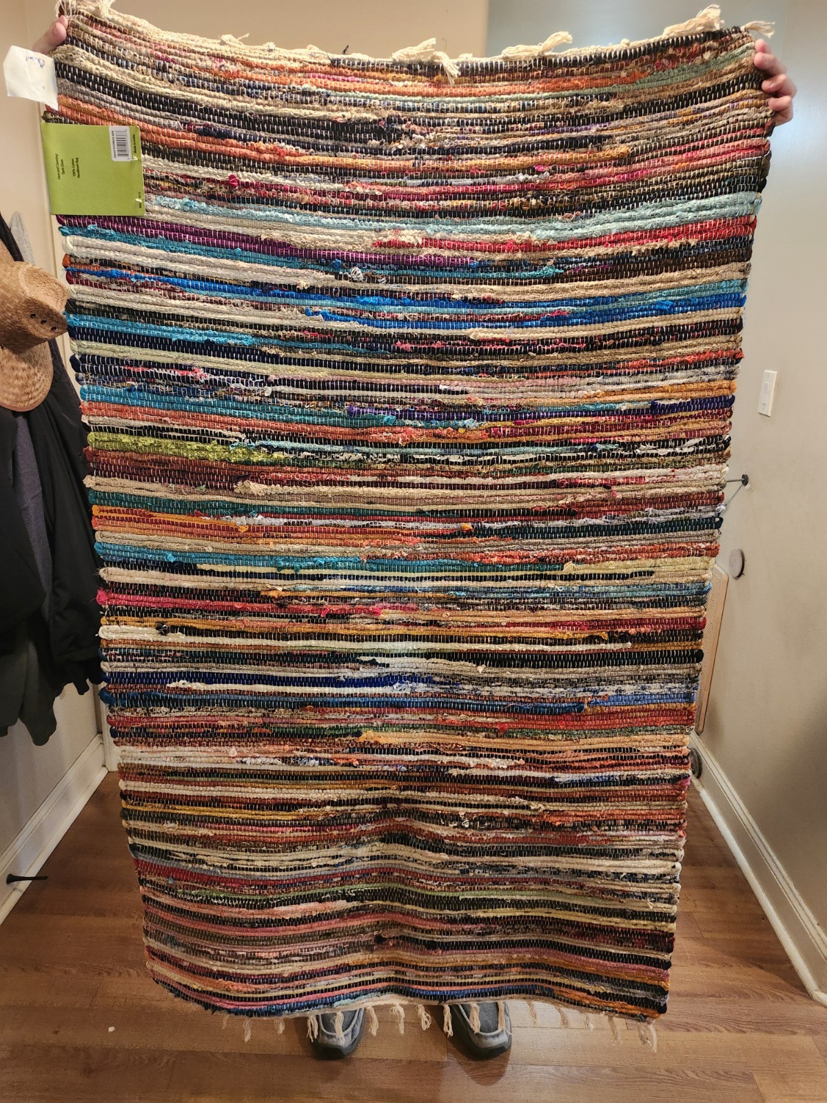 Chindi Hand Woven W/ Design Cotton Rag Area Rug 36×60 Multi Assorted Colors BOHO