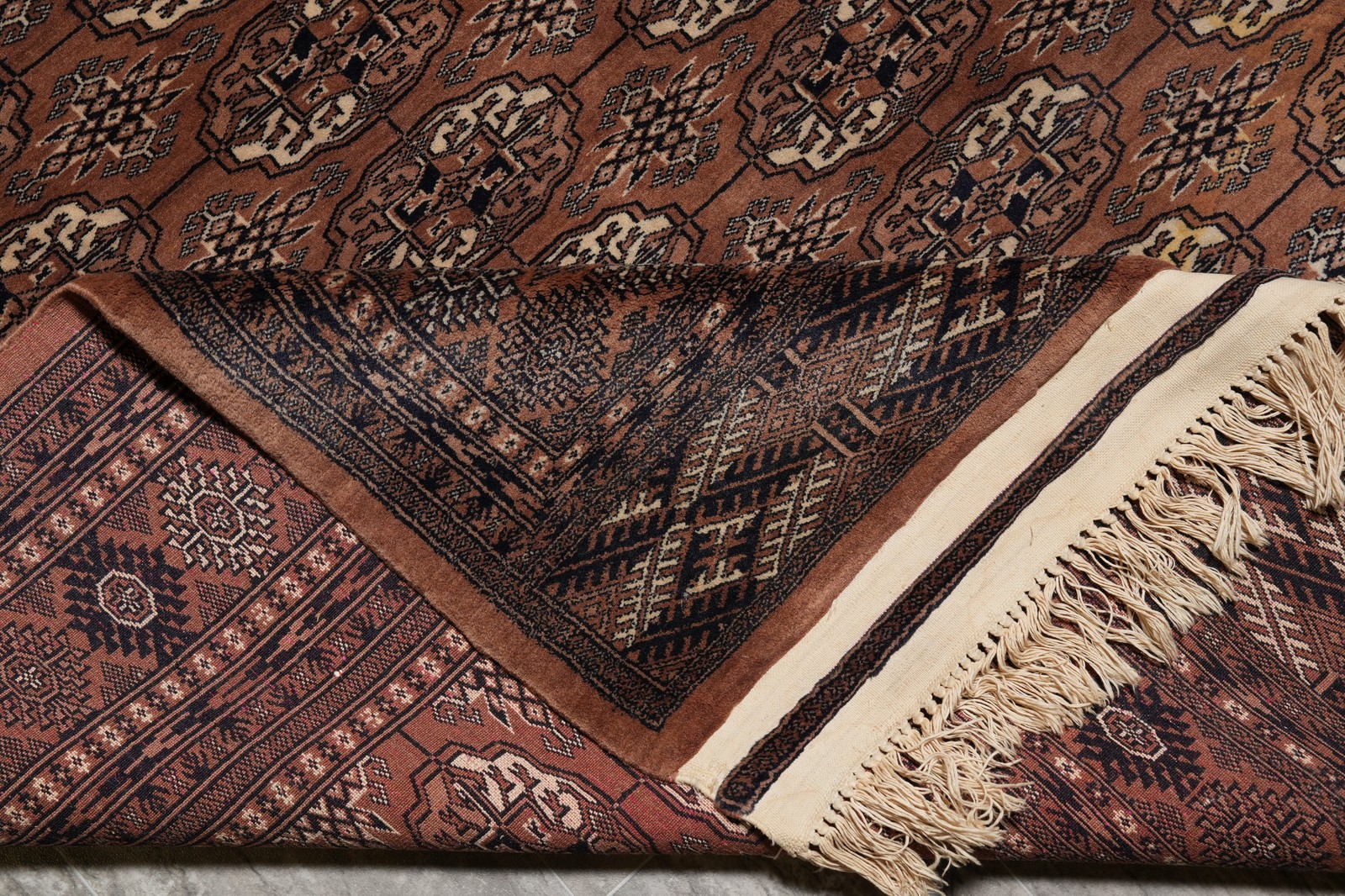 6.4 x 8.3 Rust Finer Bokhara Rug #PIX-23572