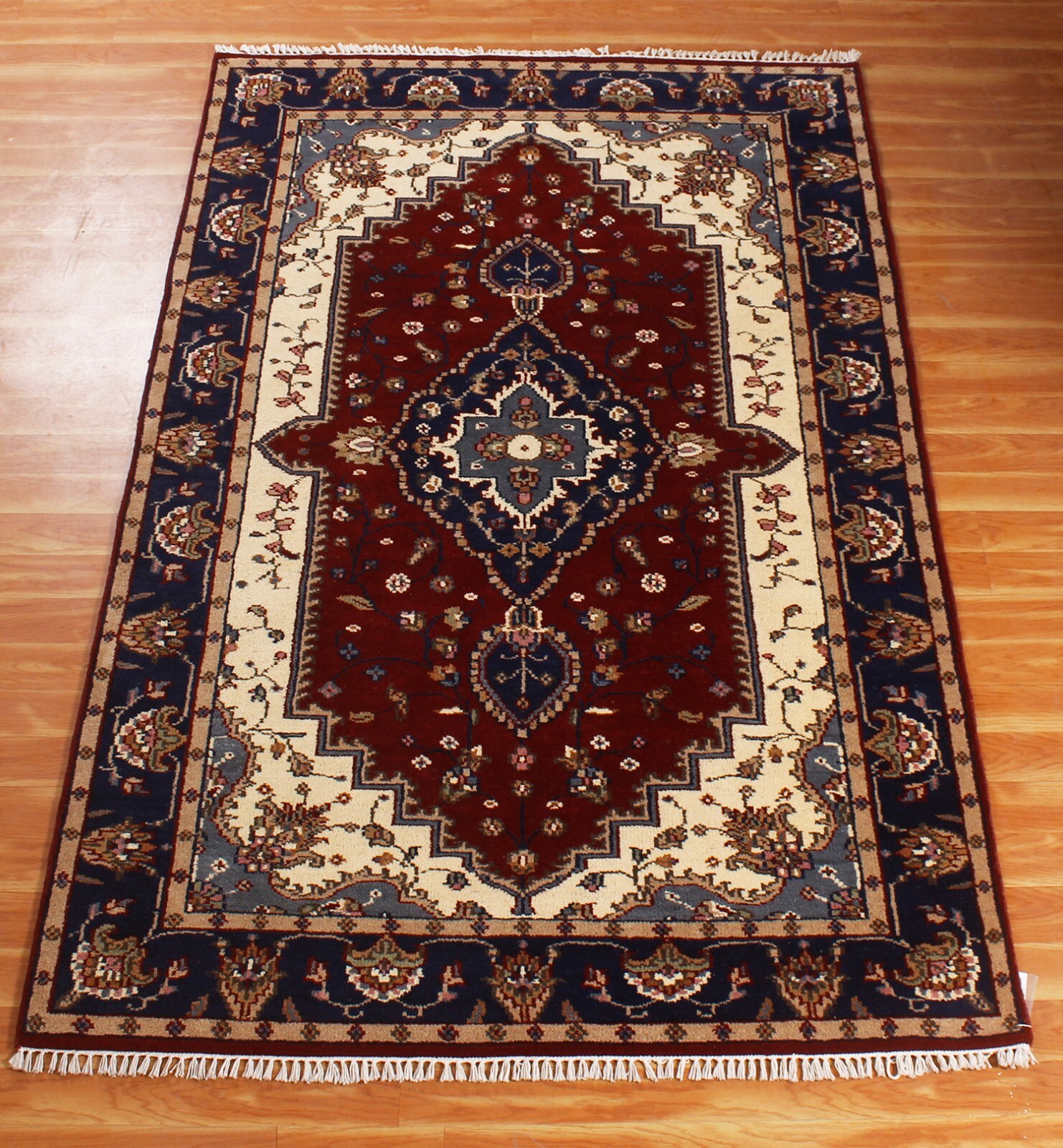 Red Herize Serapi Pershian Oriental Area Rug Hand Knotted Fine Wool Carpet 5x8ft
