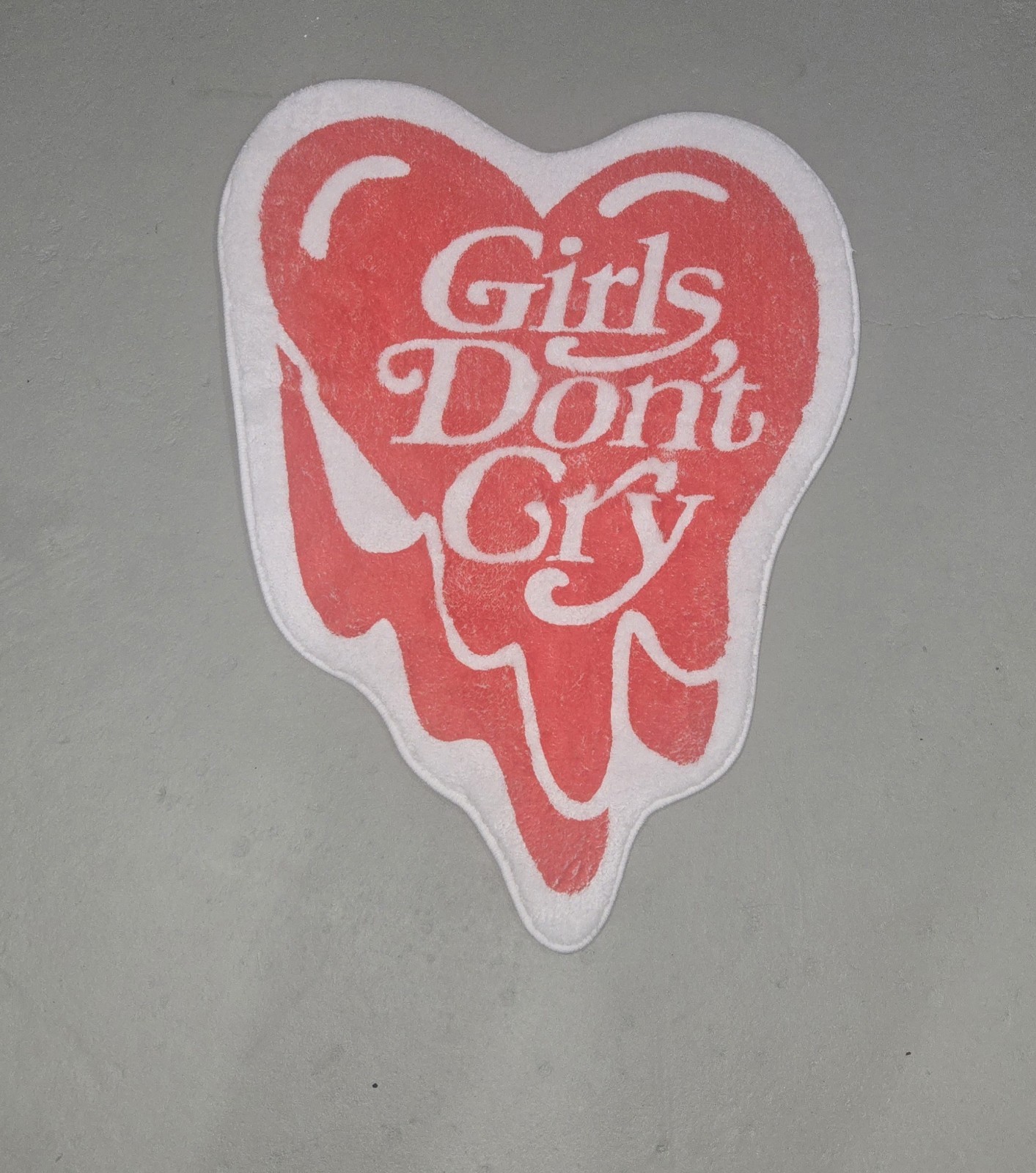 Girls Don’t Cry Heart Shaped Area Rug Red White 20 x 28 in Hearts Adults Teens