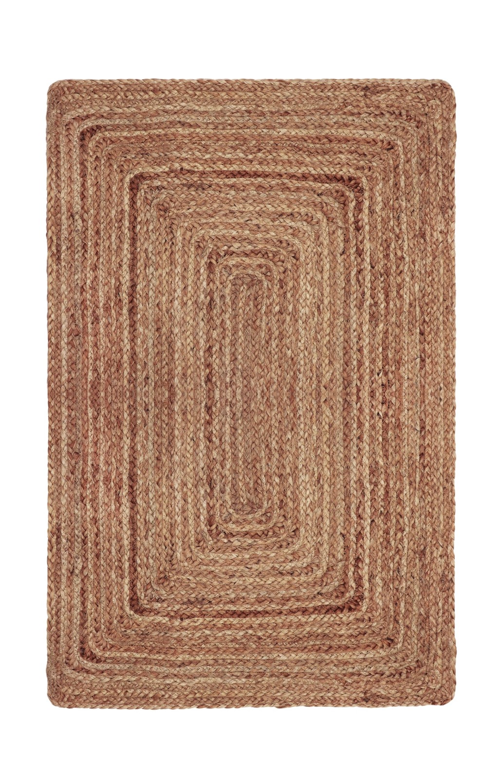 COTTON CRAFT Jute Rug Braided 100% Jute Door Mat Woven Neutral Reversible Small