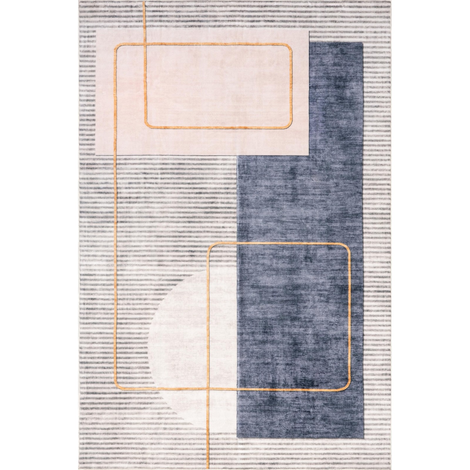 Maja Modern Abstract Machine Washable Area Rug, 4′ x 6′, Multi