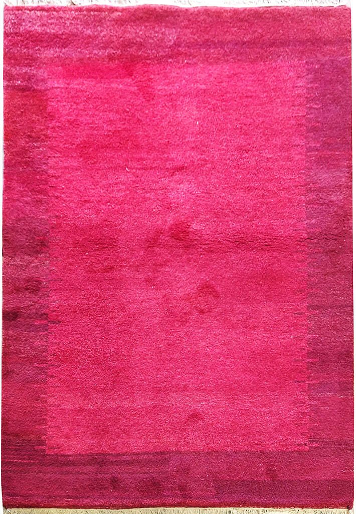 5×6′ SOLID RED GABBEH CONTEMPORARY RUG #5316
