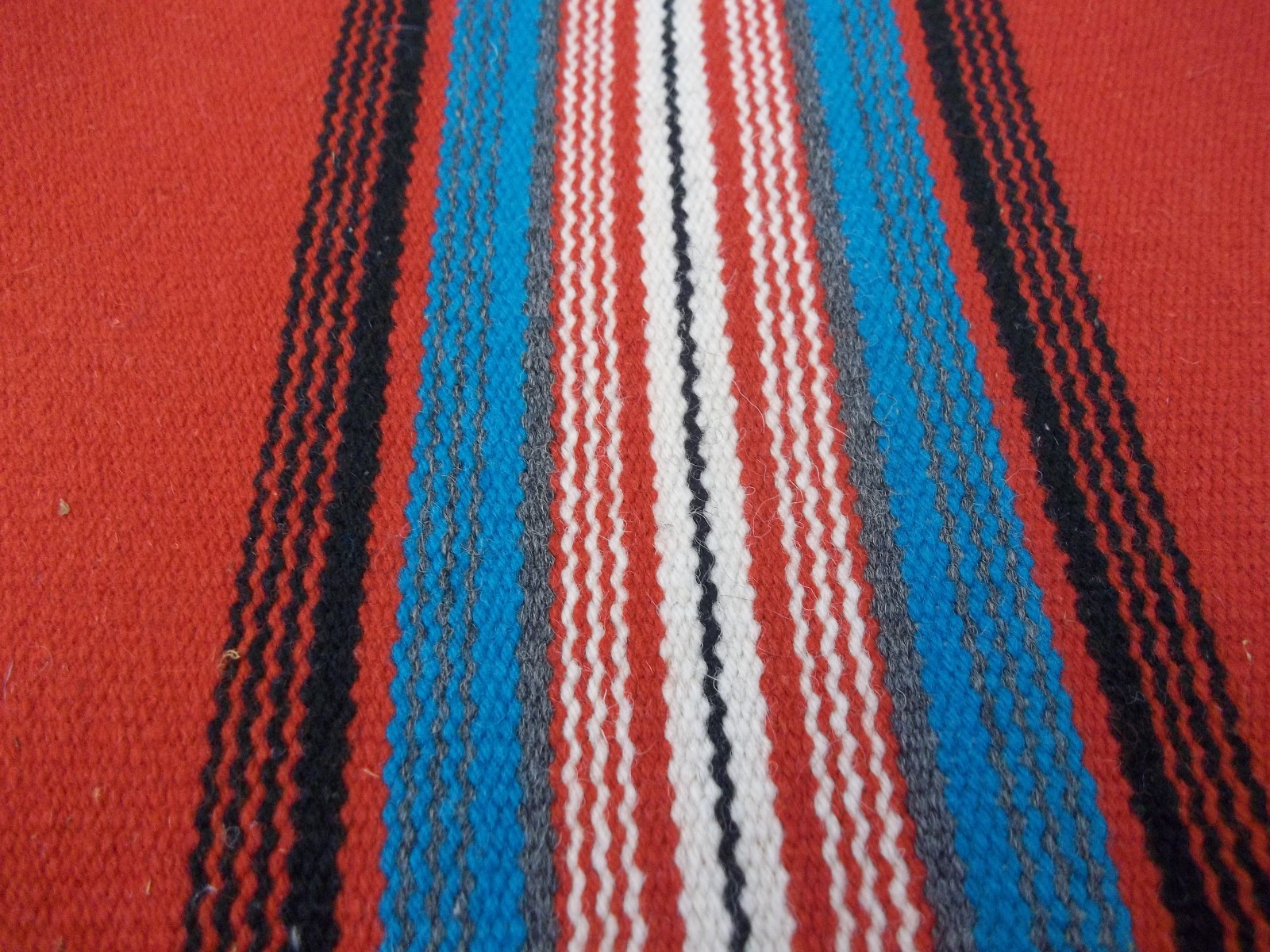 This is a Beauty! Brilliant Colors! Burndt Orange teal yellow Long 60″ x 20″ in
