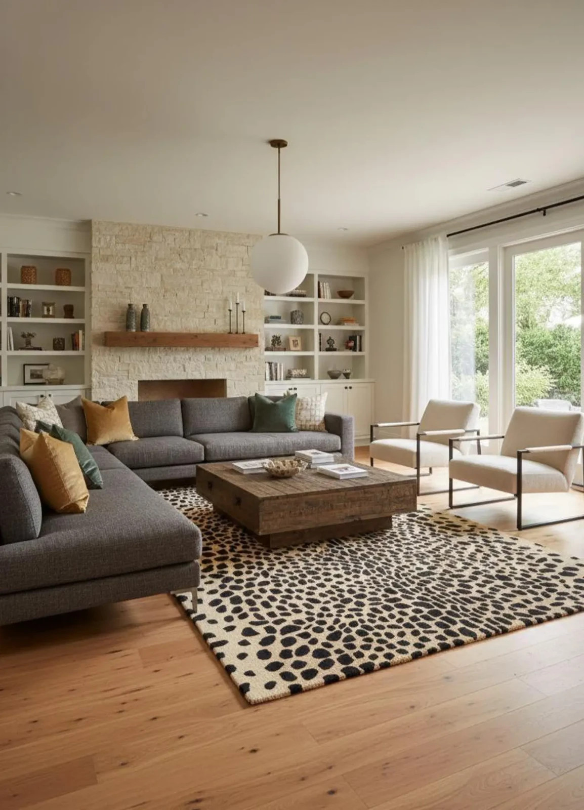 Hand Tufted NZ Wool Area Rug Leopard Print Rug, Modern Safari Carpet 8×10