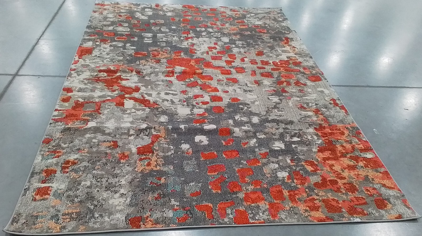 GREY / ORANGE 6′-7″ x 9′-2″ Back Stain Rug, Reduced Price 1172761442 MNC225H-6