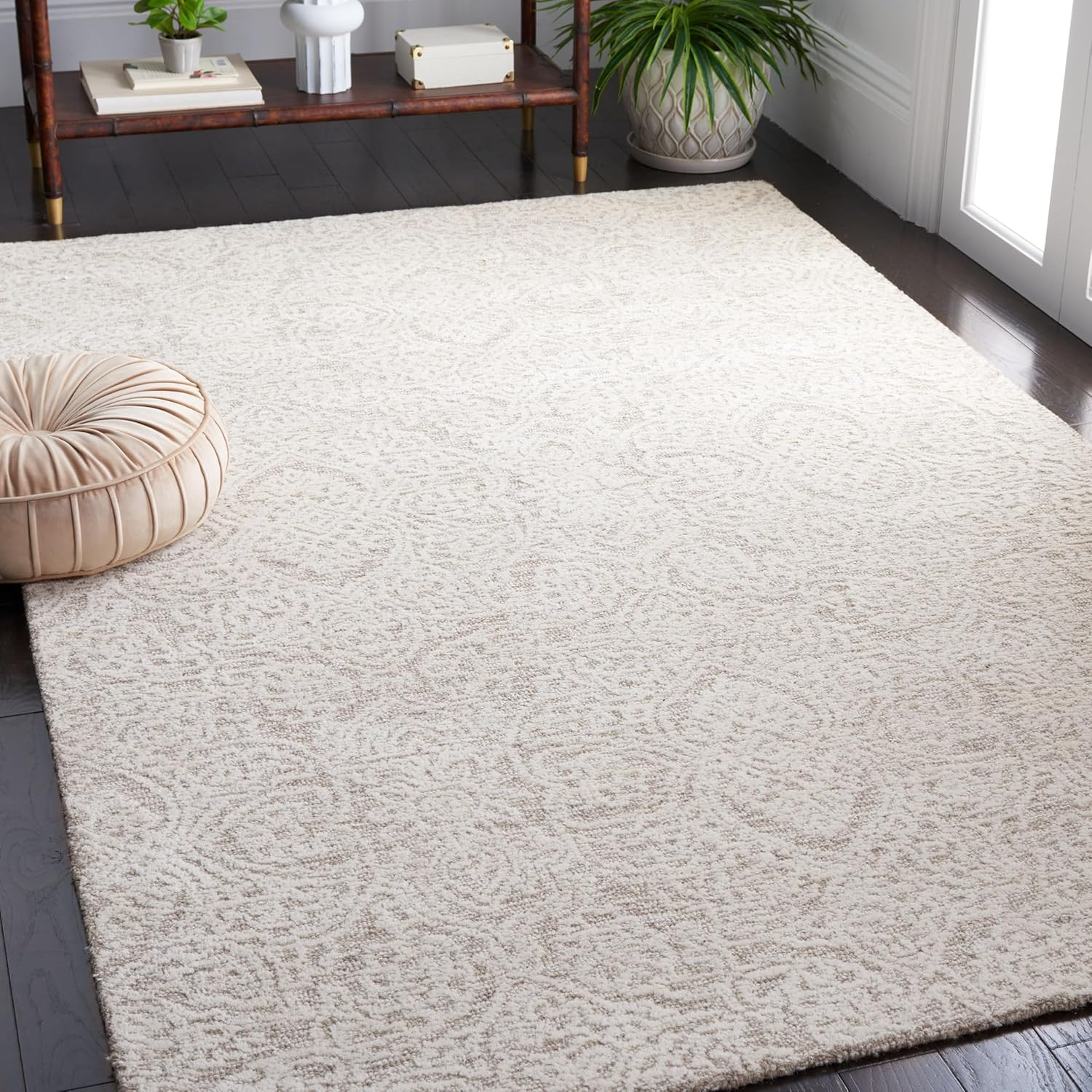 Area Rug 5X8 – Metro Collection – Natural & Ivory, Handmade Wool, Ideal for Livi