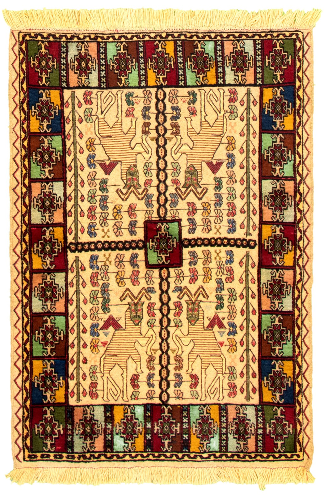 Vintage Hand-Knotted Area Rug 4’5″ x 6’5″ Traditional Oriental Wool Carpet