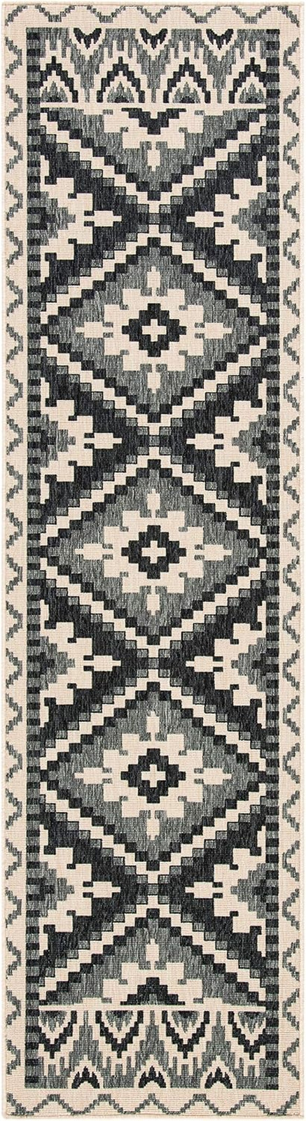 SAFAVIEH Washable Rug Outdoor Veranda Collection – 2’3″ X 8′ Runner, Beige & Gre