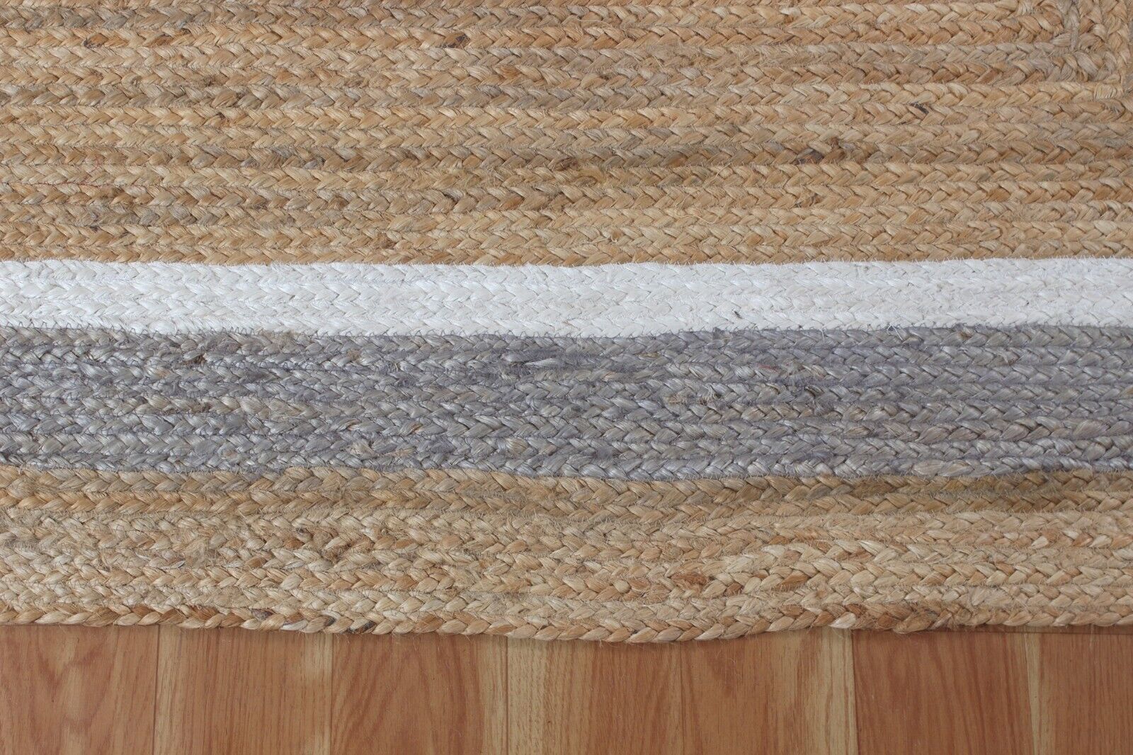 Runner Rug 100% jute braided handmade reversible carpet rustic modern area rugs