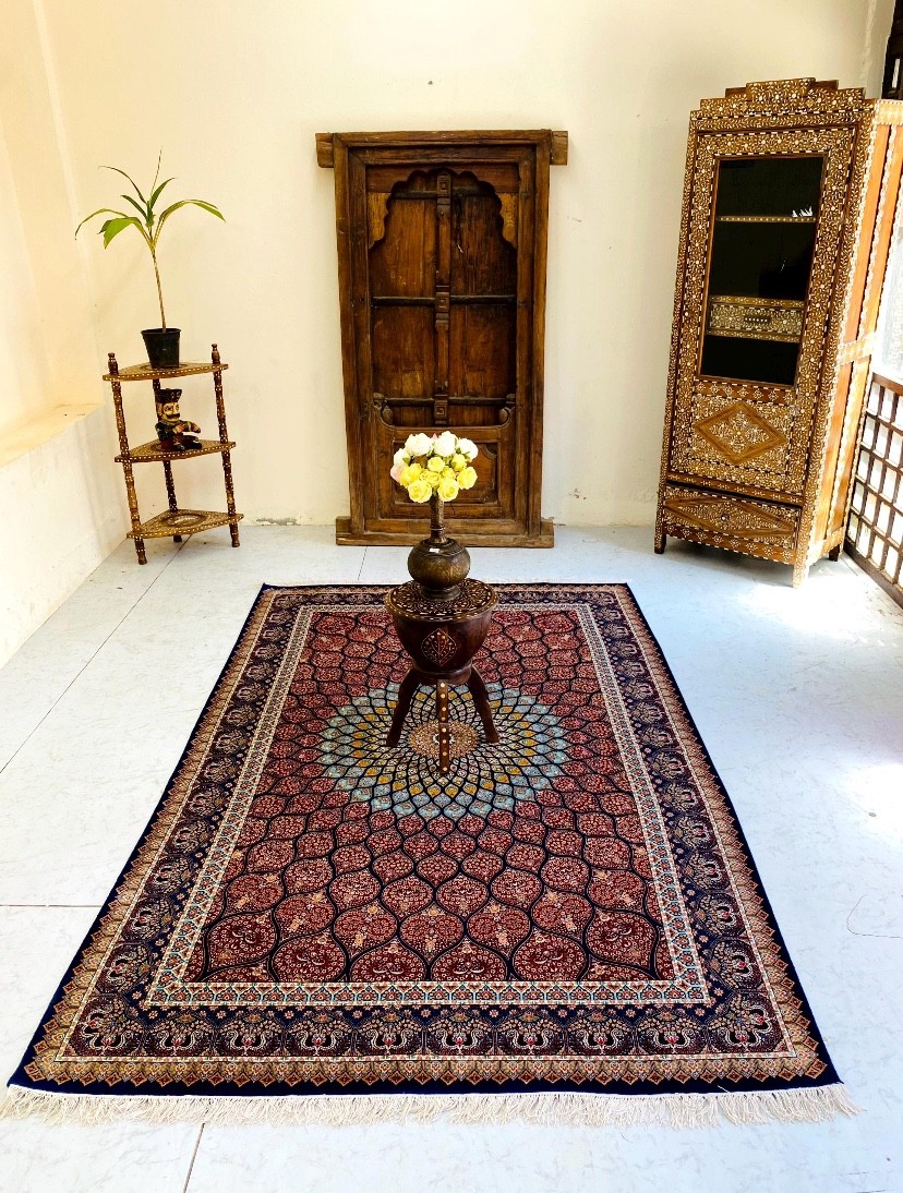 8×5 ft Carpet, Super exclusive rug, Royal carpet, bamboo silk rug, Mandala desig