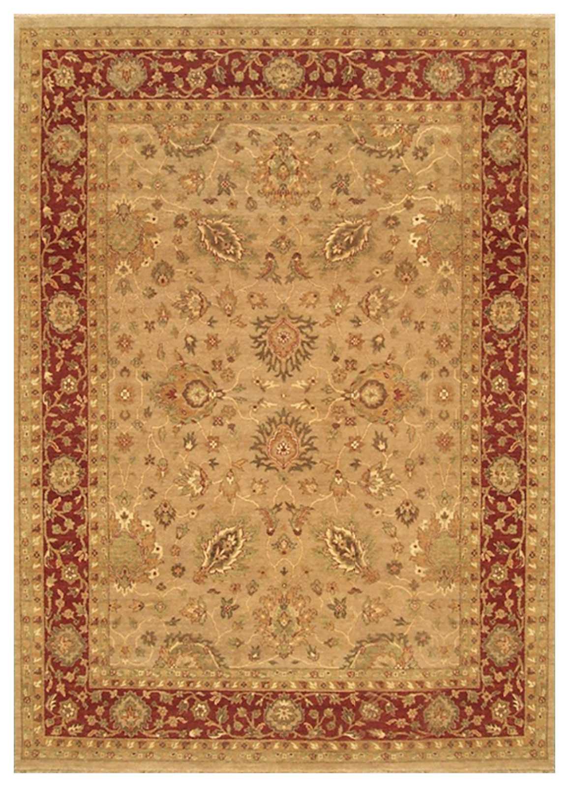 10×14 One-of-a-kind Hand Knotted Area Rug Traditional Design Wool