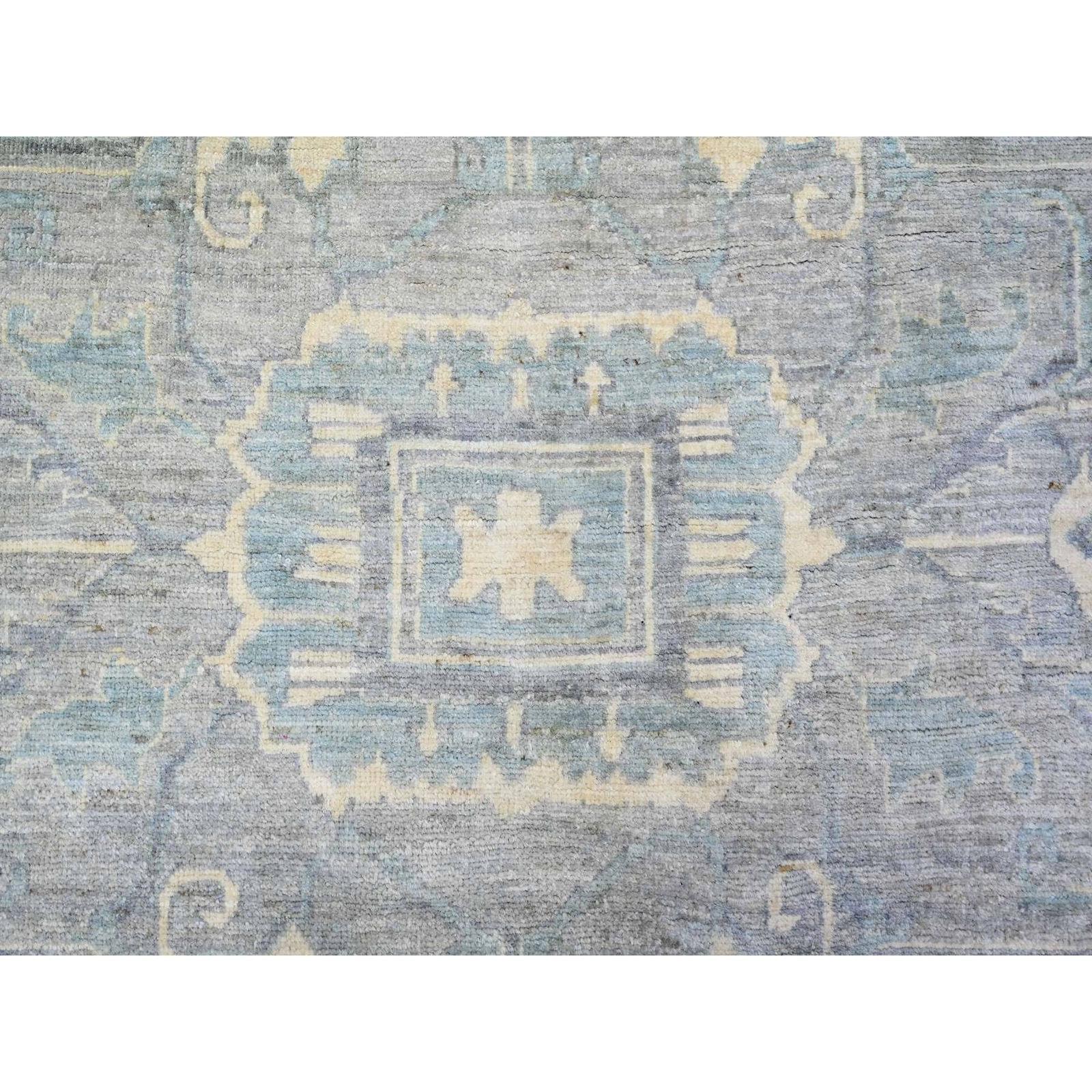 9’9″x13’5″ Cadet Gray Extra Soft Wool Hand Knotted Finer Peshawar Rug R73128