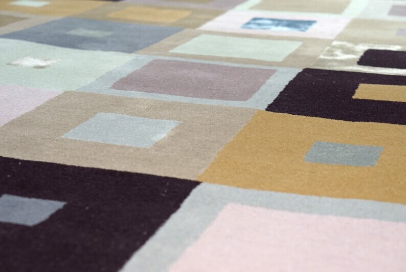 Leave Multicolor Hand Tufted Wool Area Rug Modern Area Rug Hand Tufted Rugs Mord