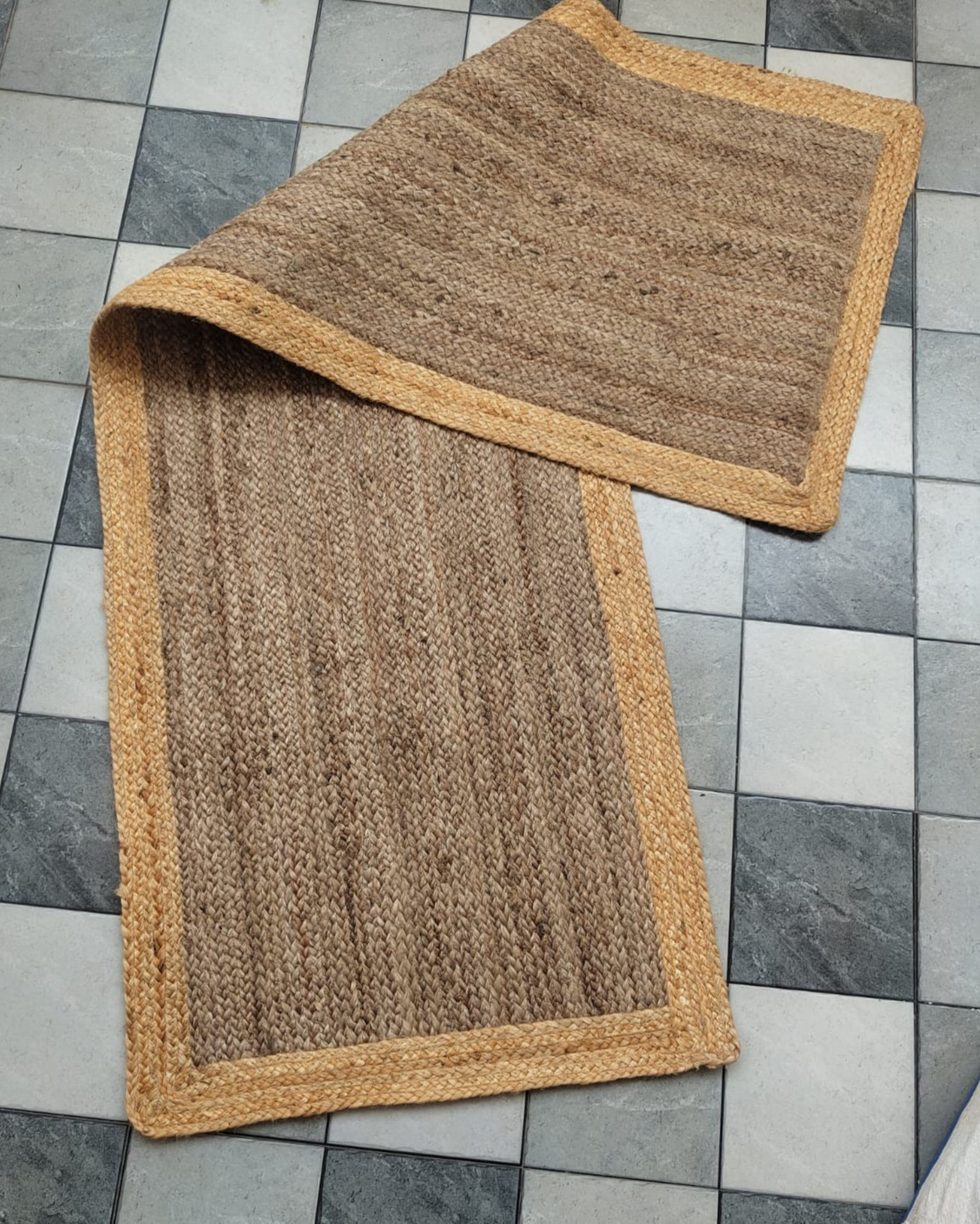 Jute Rug Runner 100% Natural Area Rug Carpet Braided Style Rustic look Living