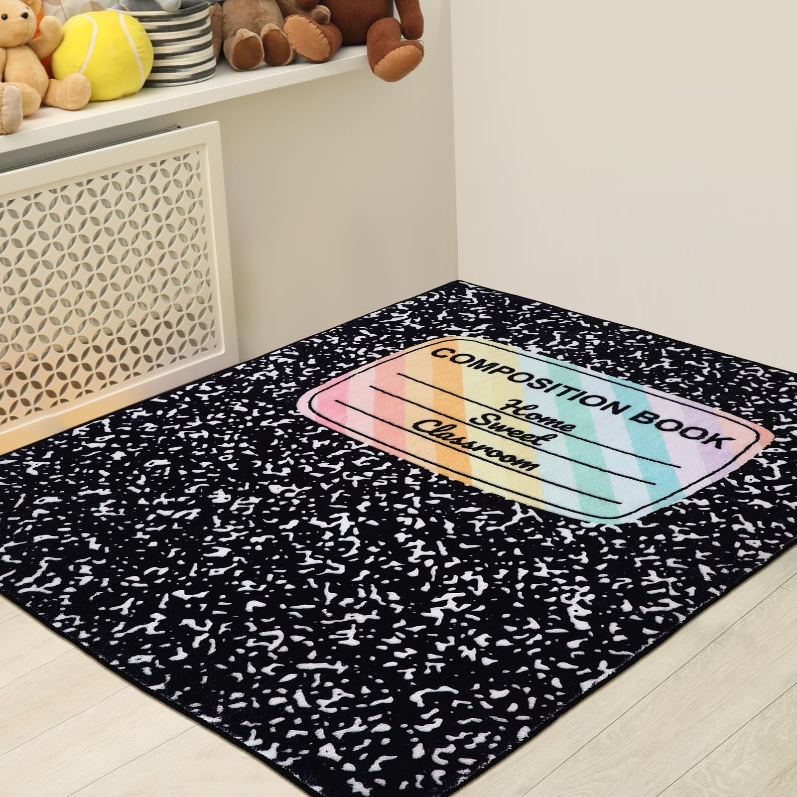 Maasechs 3.3 x 4 ft Calming Corner Classroom Rug Composition Notebook Circle …