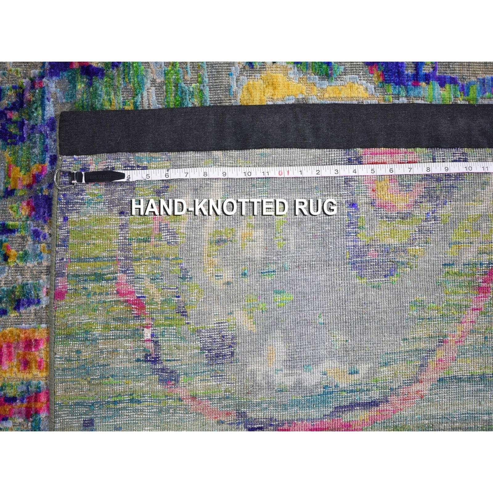11’7″x14’5″ THE LAVA Oversized Sari Silk Textured Wool Hand Knotted Rug R59270