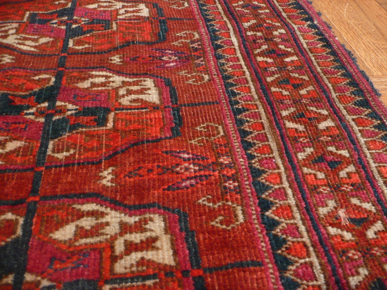 3’2 X 4’2 Hand Knotted Red Antique Fine Bokara Oriental Rug G1914