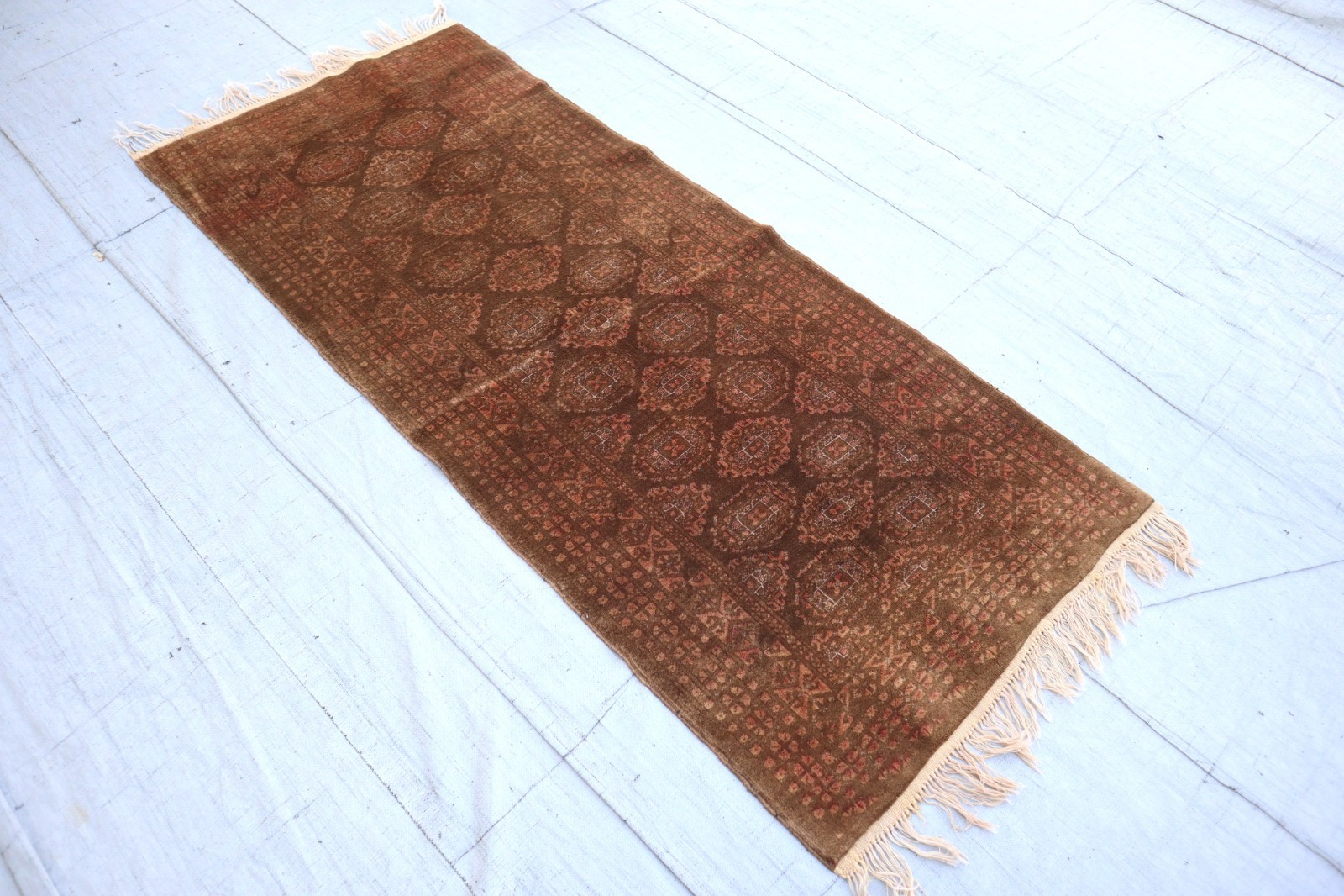 2’8×6’3 ft Afghan Handmade Oriental Rug, Terracotta Turkmen Tribal Runner Rug
