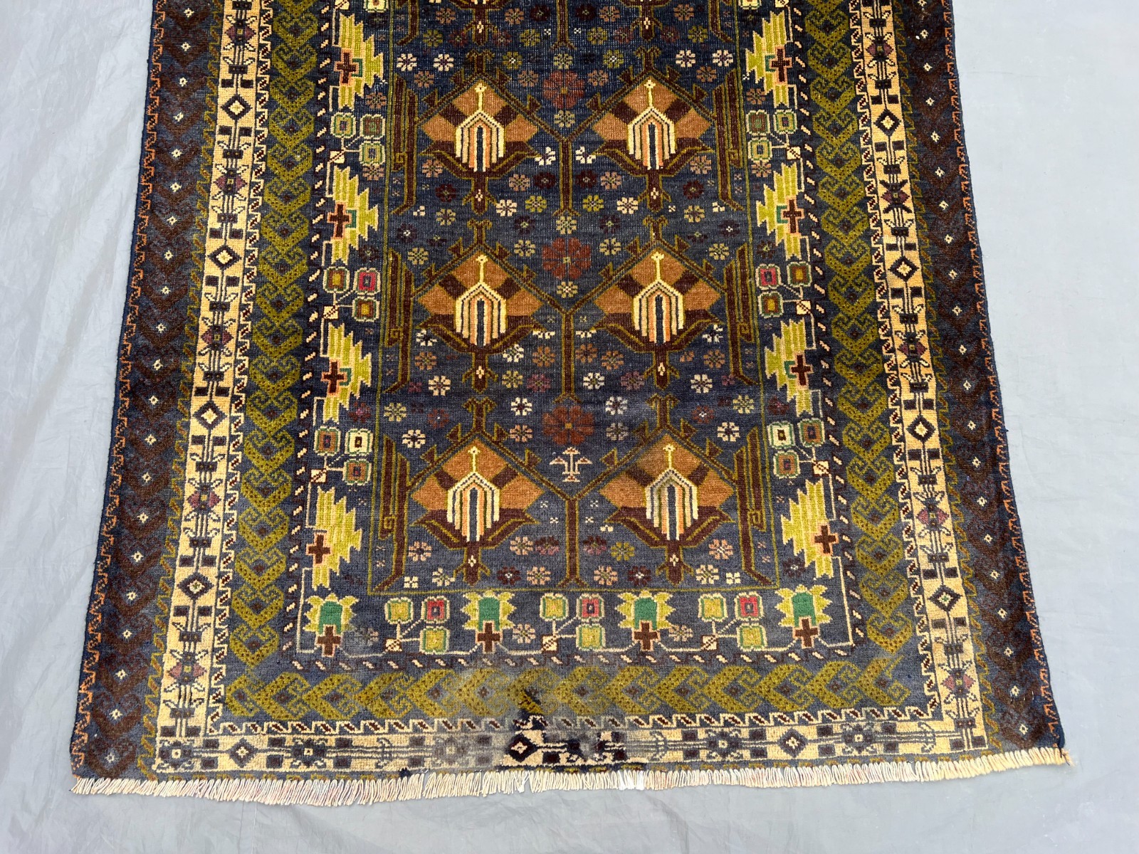 3’7 x 6’6 Ft Classic Baluchi Tribal Rug – Geometric Bird Motif Afghan Carpet