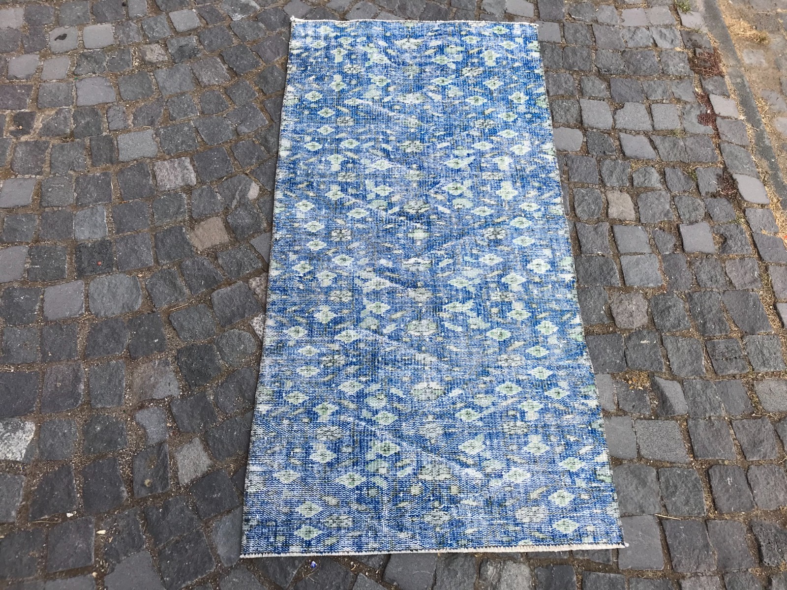Bohemian Area Rug Handmade Wool Rug Turkish Vintage Traditional Rug 2,7 x 5,5 ft