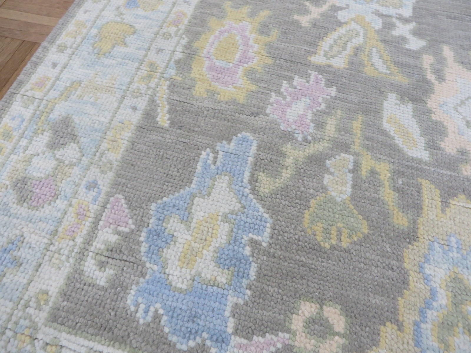 3’3 x 5’3 Hand Knotted Gray Modern Oushak Oriental Rug G16393