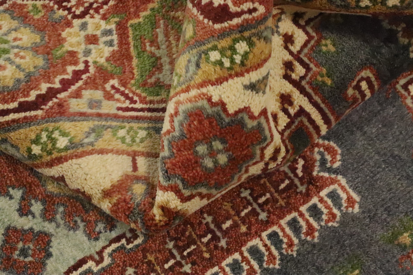 Traditional Handmade Area Rug 6×9 Ft Geometric Gray Wool Carpet Oriental Rug