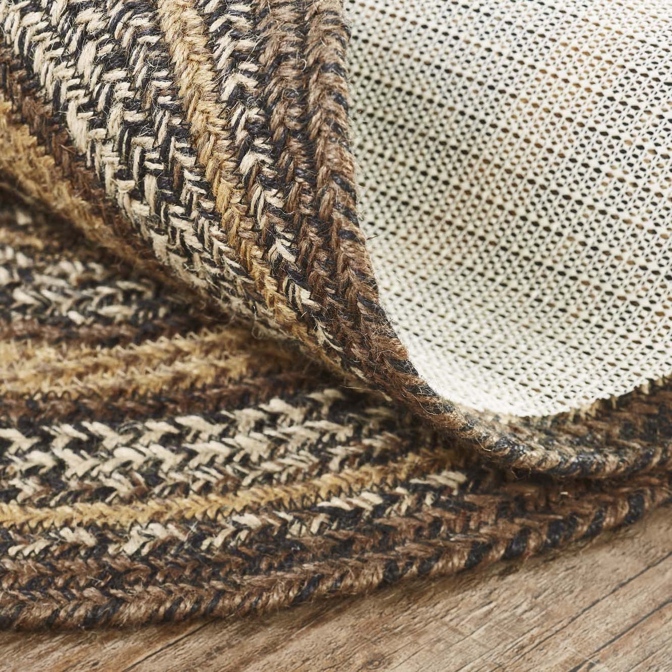 Area Rug Espresso Jute Rustic 60×96 Oval Braided No Slip Floor Mat VHC Brands