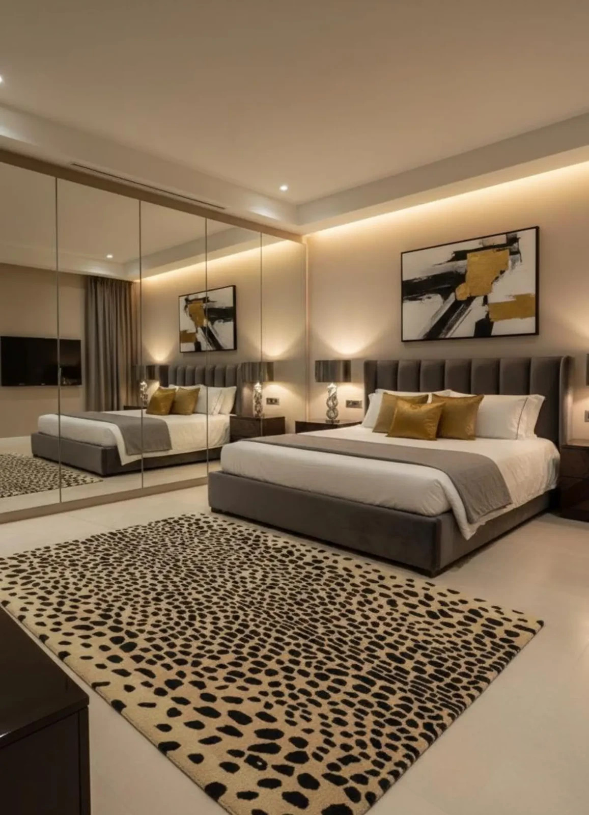 Hand Tufted NZ Wool Area Rug Leopard Print Rug, Modern Safari Carpet 8×10