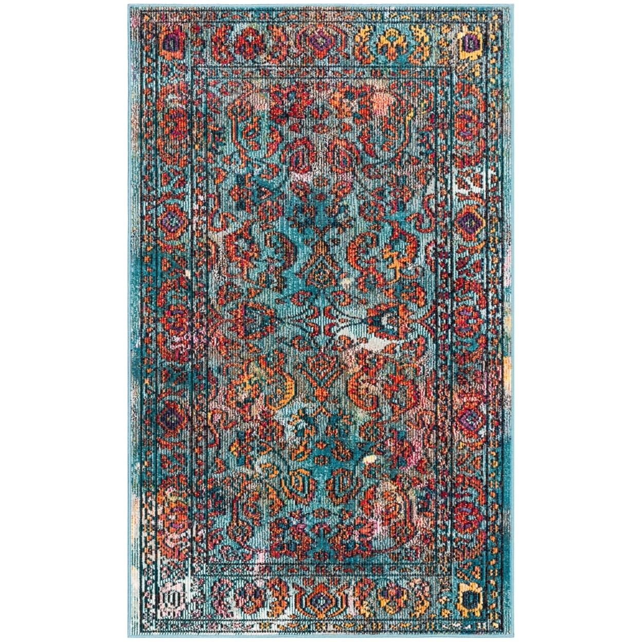 SAFAVIEH Crystal CRS515A Light Blue / Orange Rug