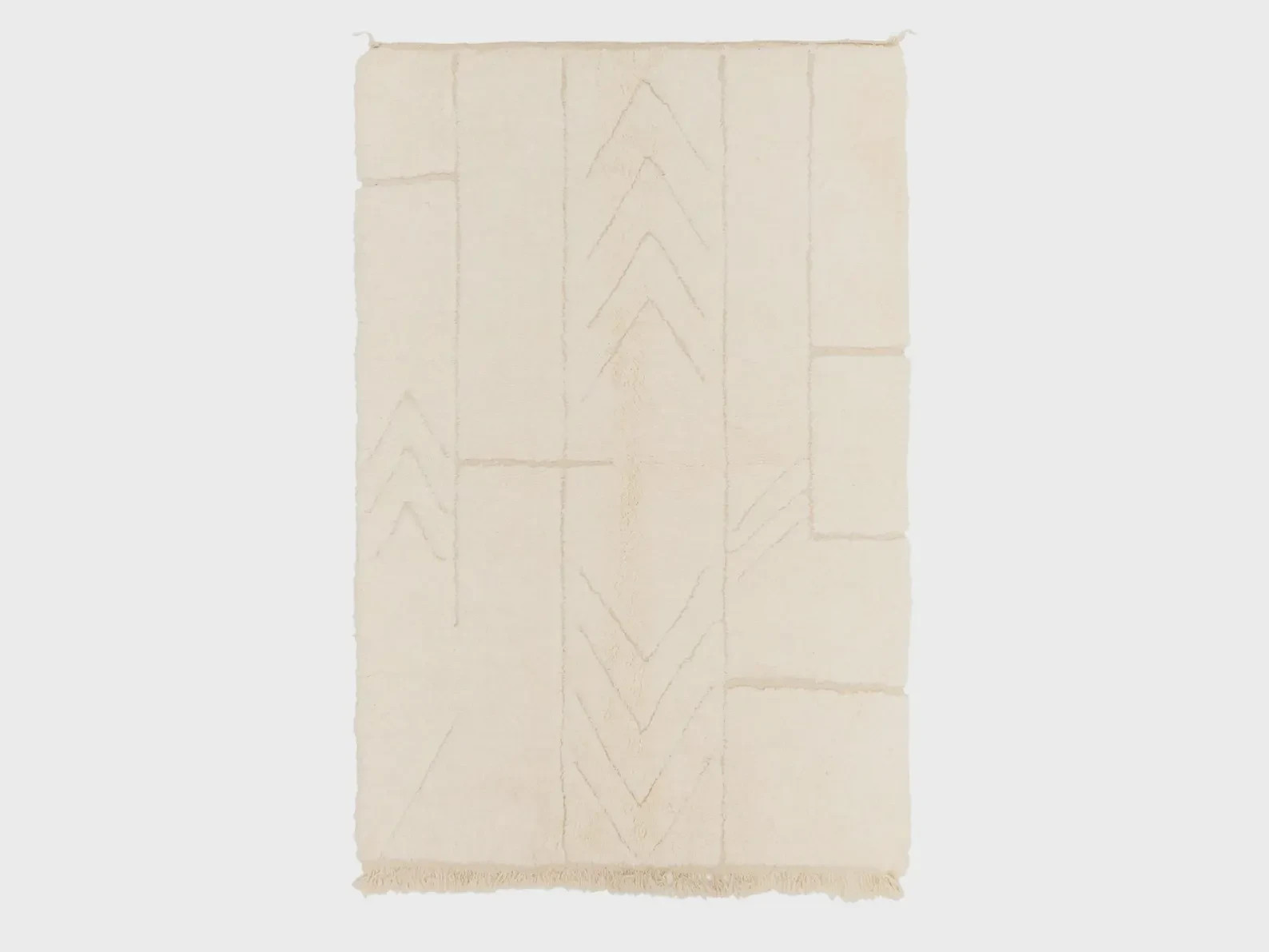 Modern Morocan Berber Wool Rug Color Ivory Custom Handmade Design Carpet Rug