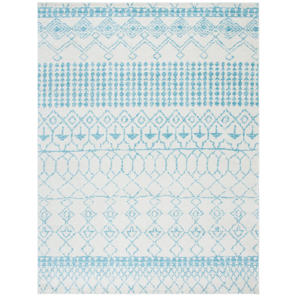 SAFAVIEH Tulum Collection TUL229P Ivory / Turquoise Rug