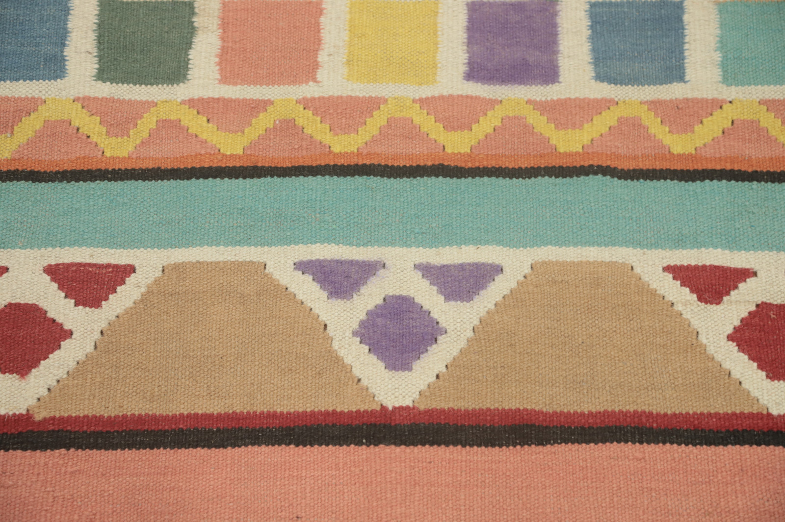 Geometric Kilim Rugs Wool Traditional Kelim Carpets 6×6 ft Square