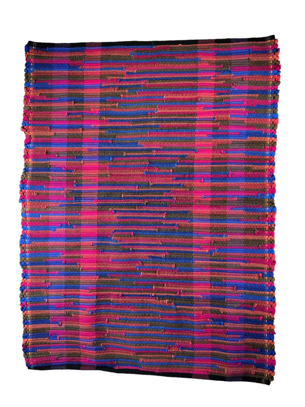 Woven Rag Rug 29in x 40in Homemade Cotton Jersey Fabric & 100% Cotton Warps MD