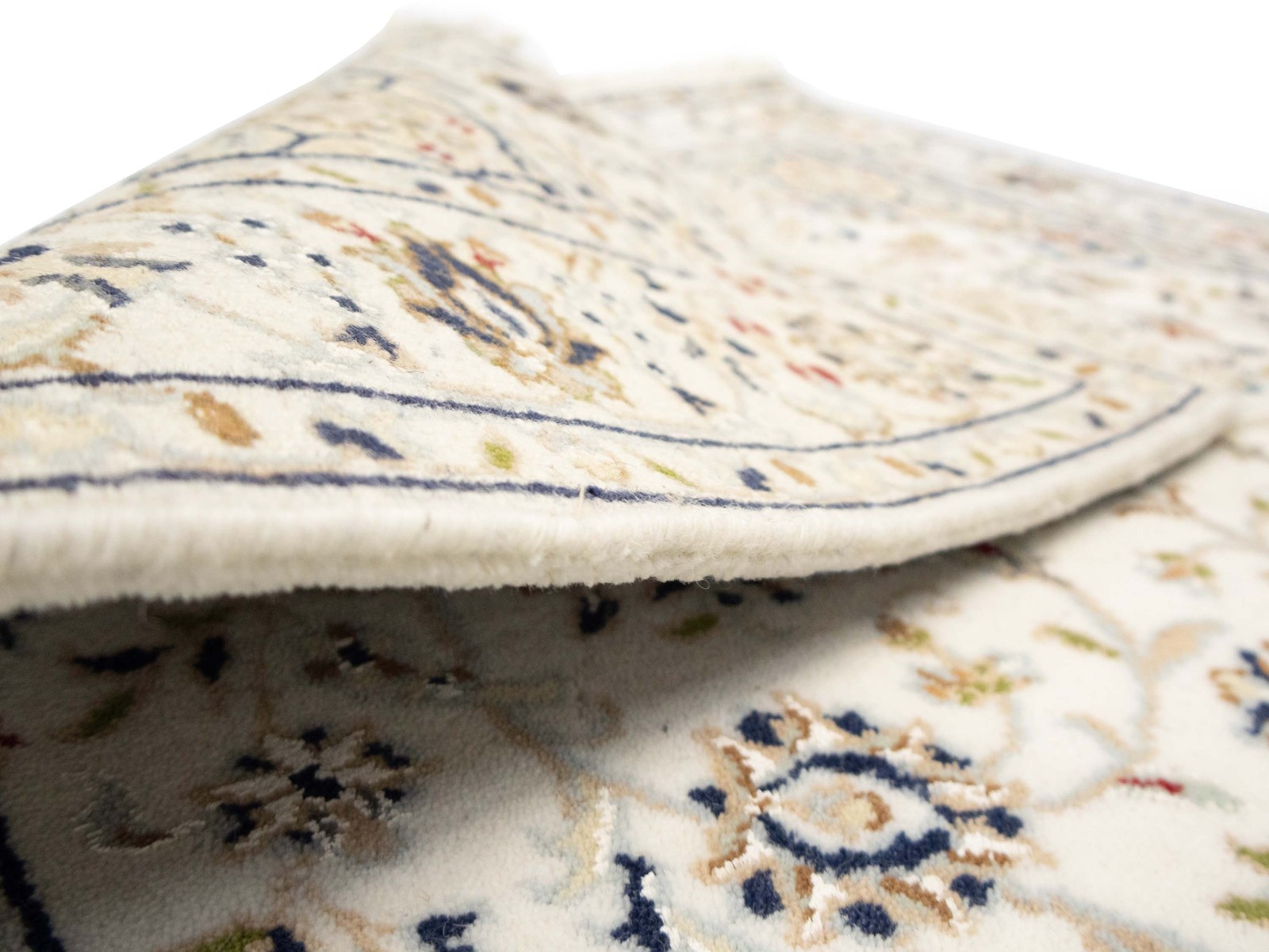 3×5 ft Indo-Nain Ivory Oriental Rug Floral Medallion Small Décor Carpet