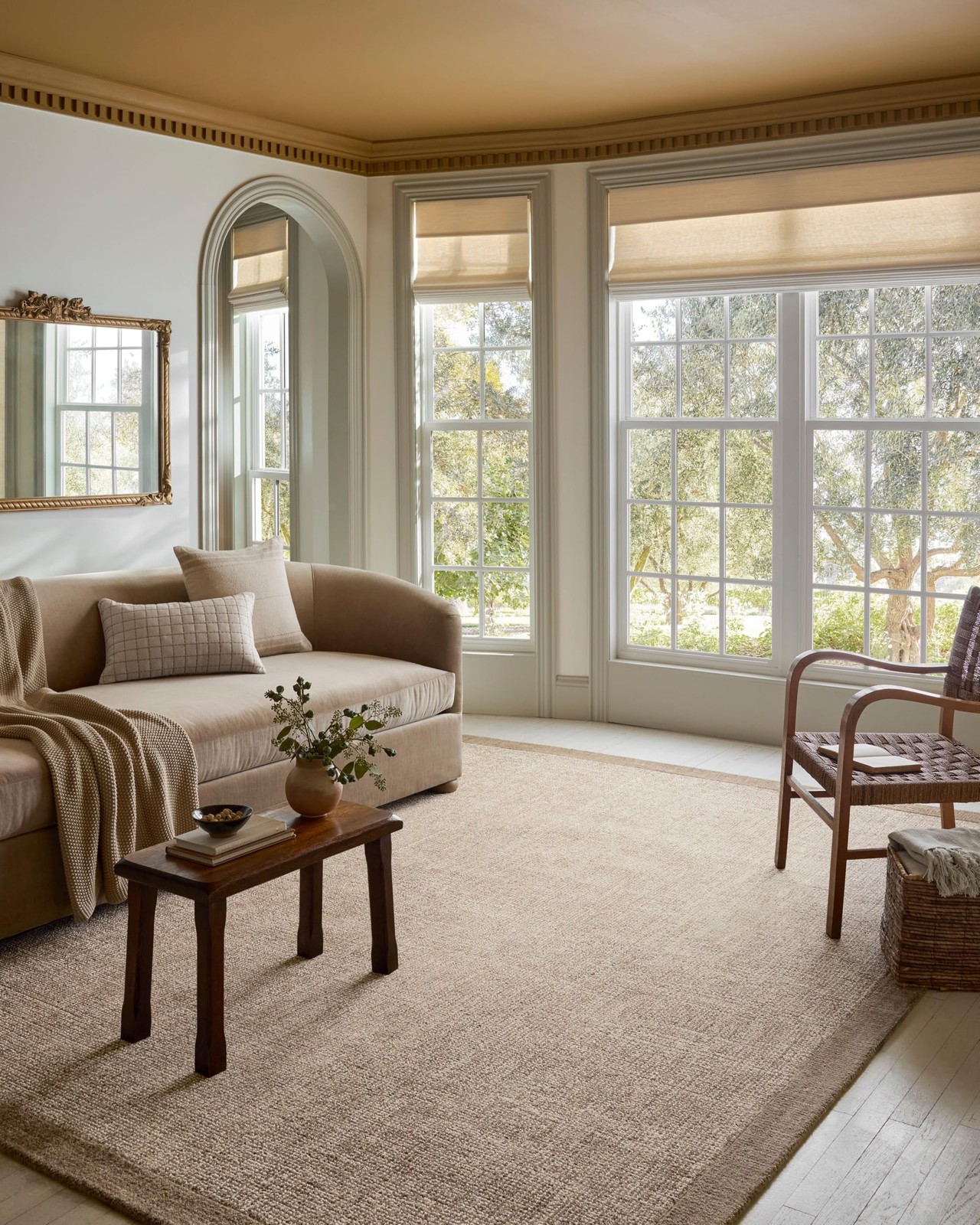 Magnolia Home Henley Ivory/Brown 2’6″ x 7’6″ Runner Rug