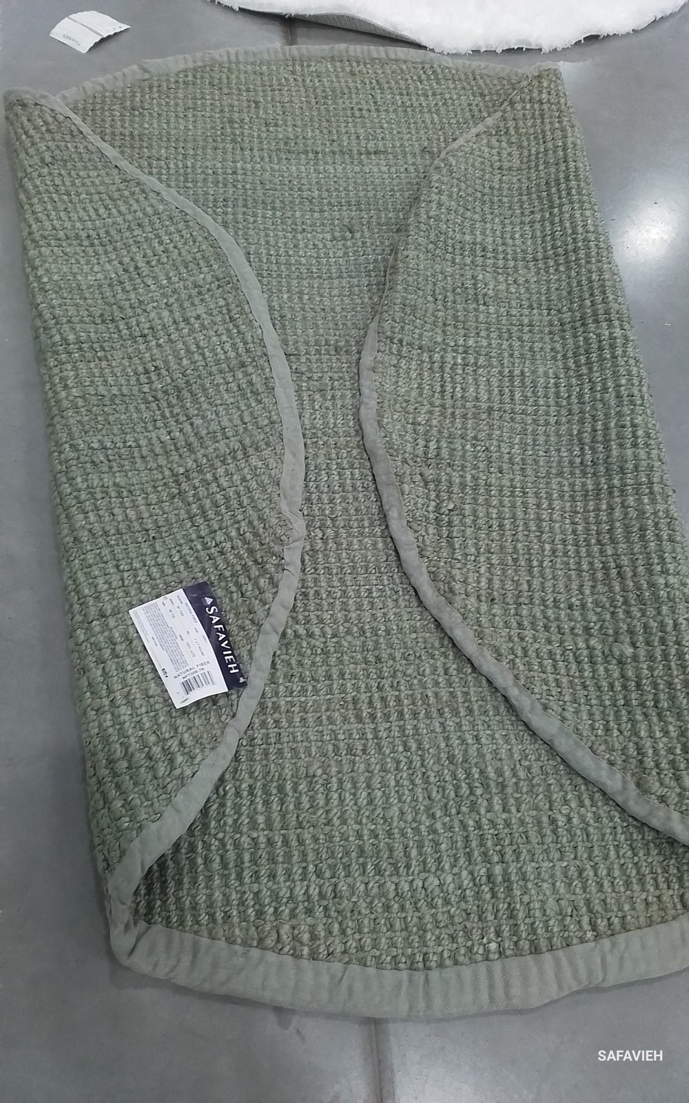 GREEN / GREY 7′-0″ x 7′-0″ Back Stain Rug, Reduced Price 1172804303 NF730B-7R