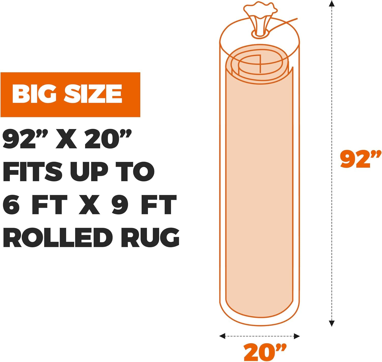Heavy Duty Rug Storage Bag – Reusable Rug Shipping Bag, Waterproof Plastic Ru…