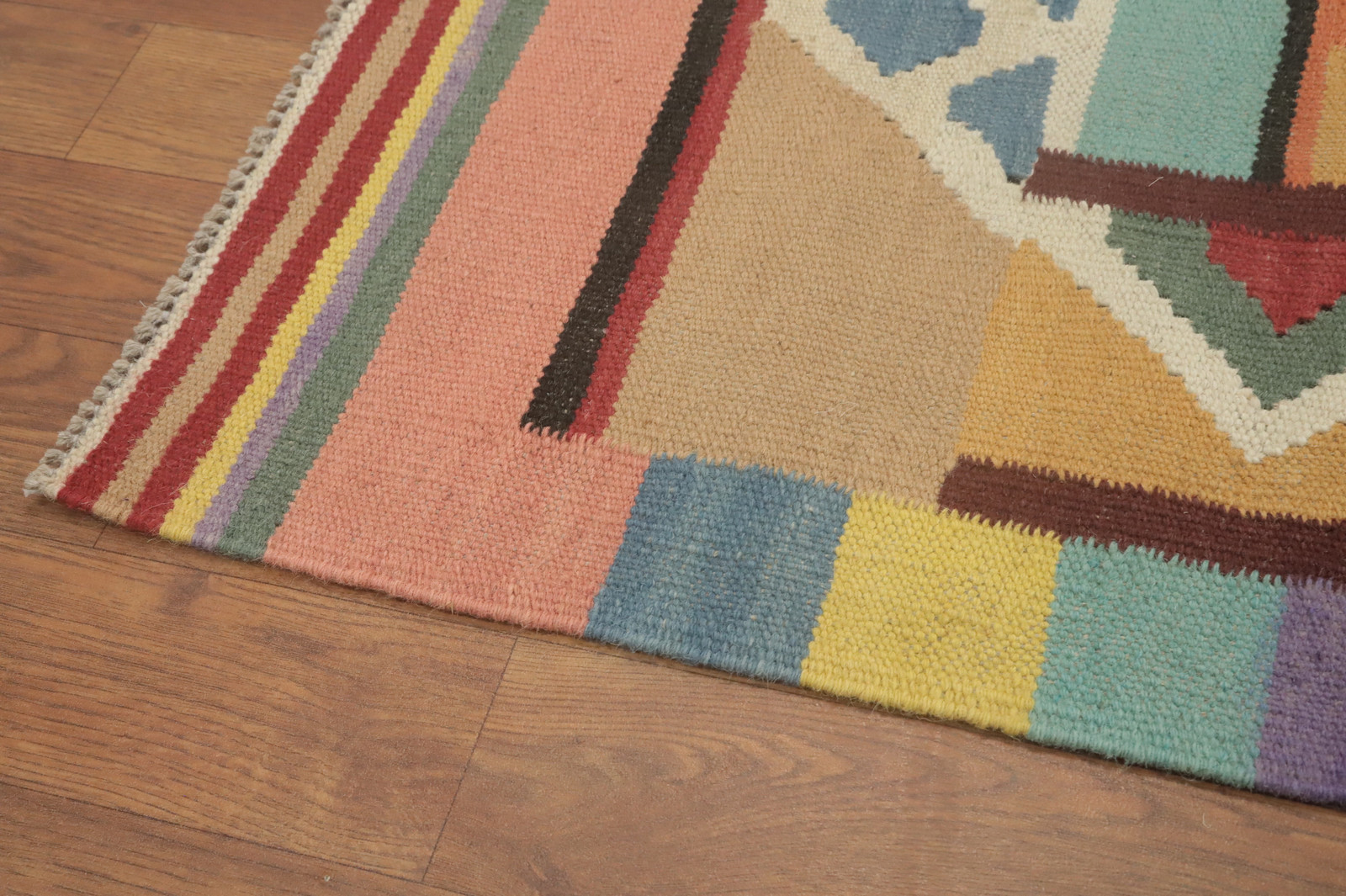 Geometric Kilim Rugs Wool Traditional Kelim Carpets 6×6 ft Square