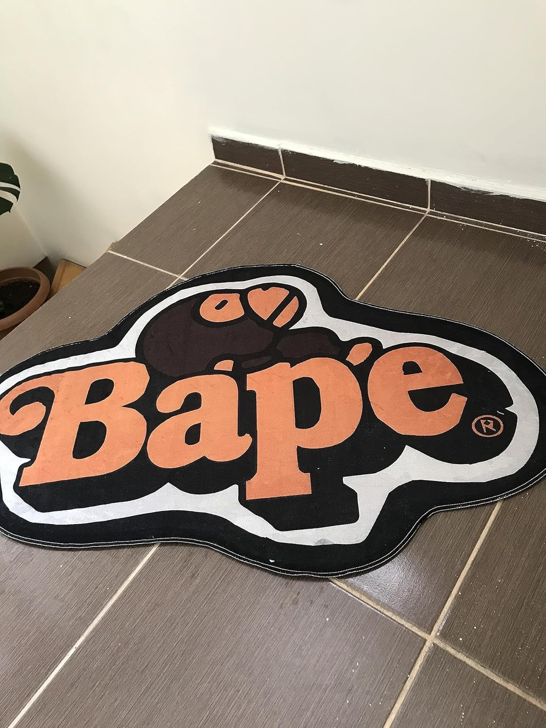 BAPE Orange Decor Modern Rug, 35In W X 23In L (60 * 90Cm), Hypebeast Kids Room F