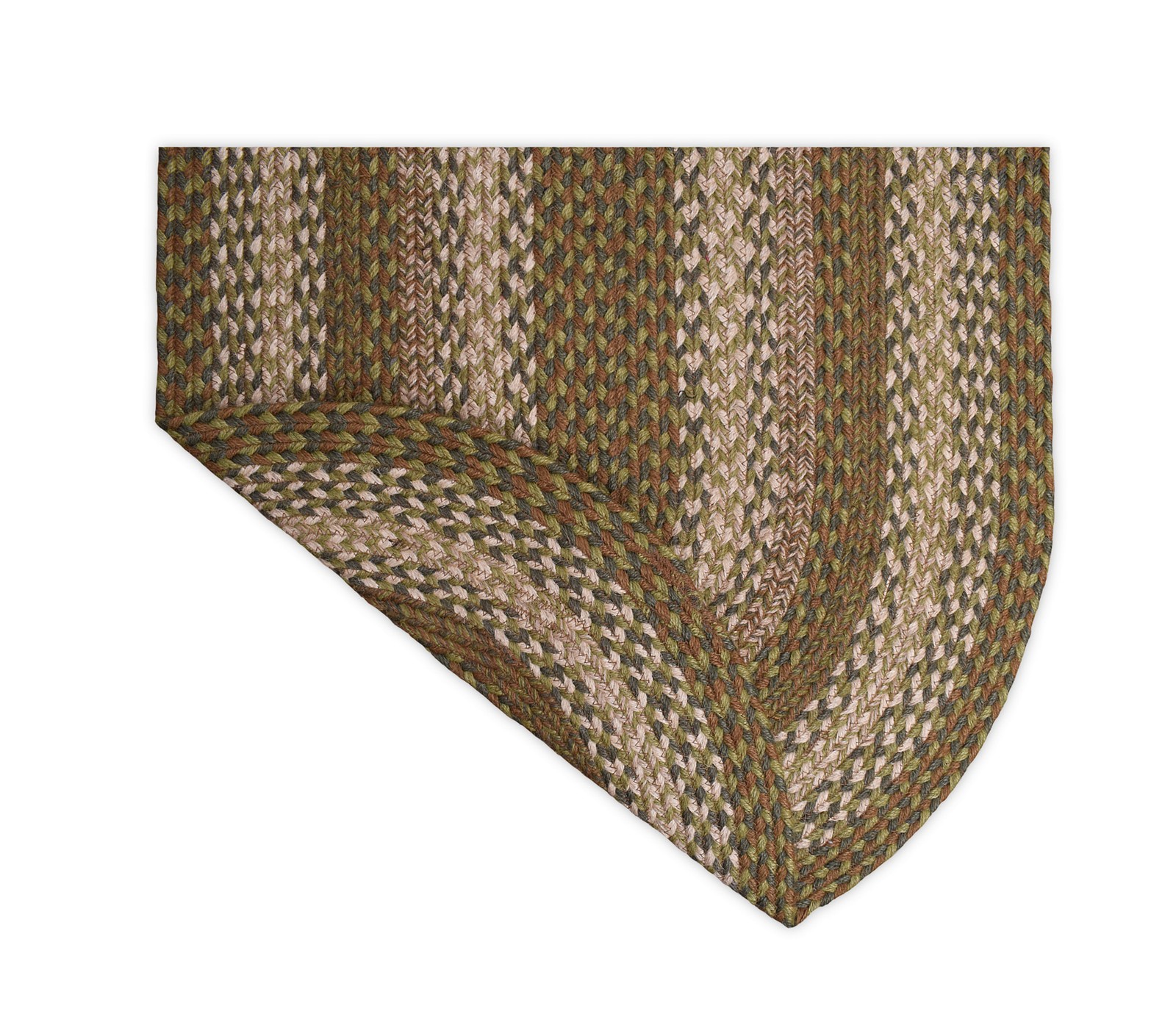 Green Braided Jute Area Rug Farmhouse / Primitive Round Runner Oval Rectangle