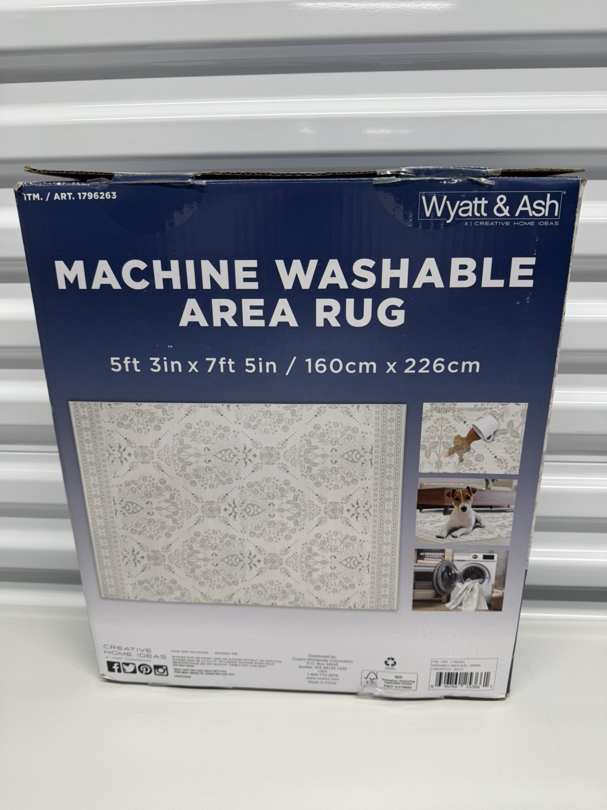 Wyatt & Ash Machine Washable Indoor Rug 5ft 3in x 7ft 5in – open box – Zinna
