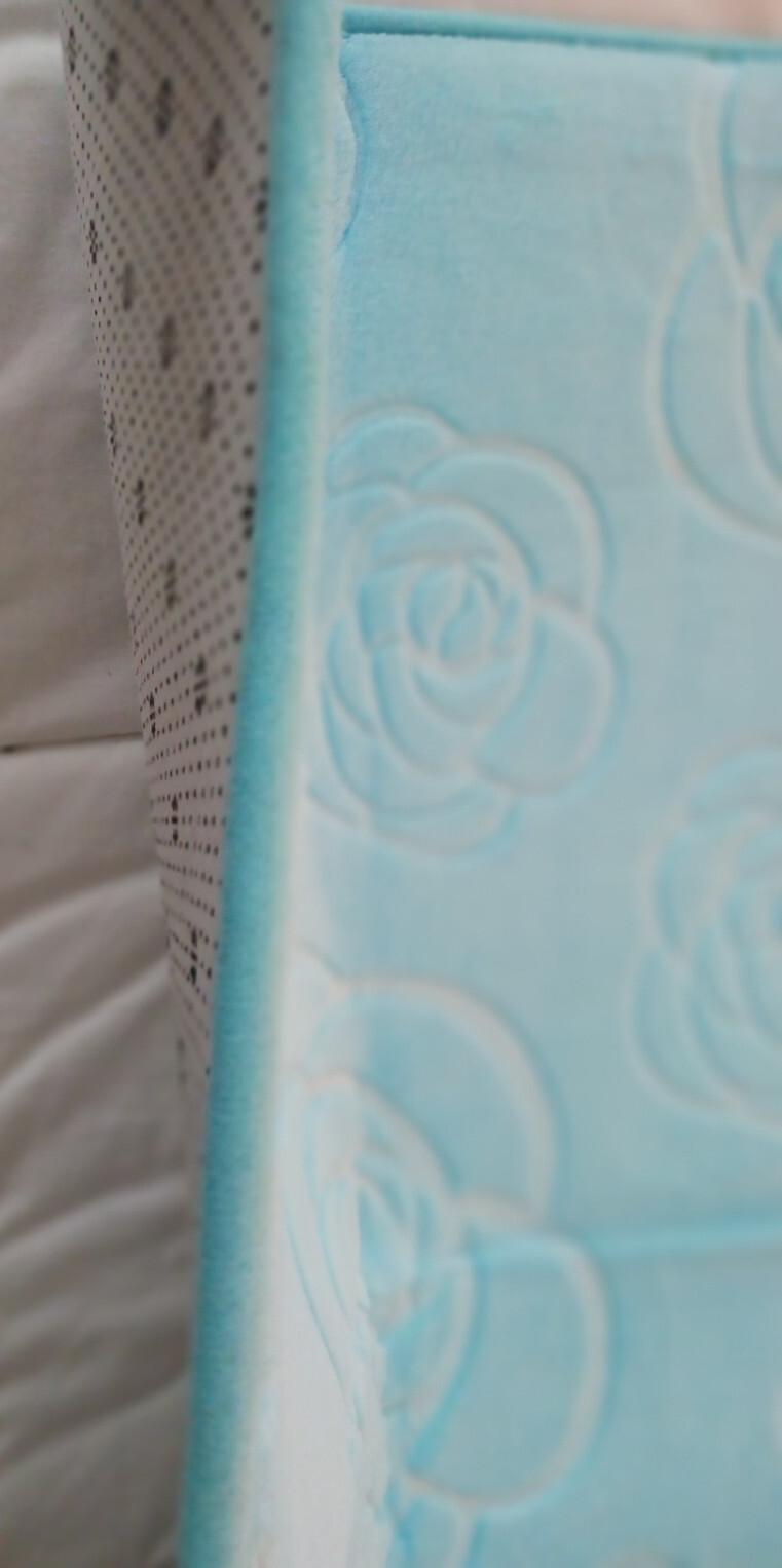 NEW RUG MAT EMBOSSED FLORAL DESIGN WALL DECOR 31 3/4 X 19 1/2 Lt BLUE TURQUOISE
