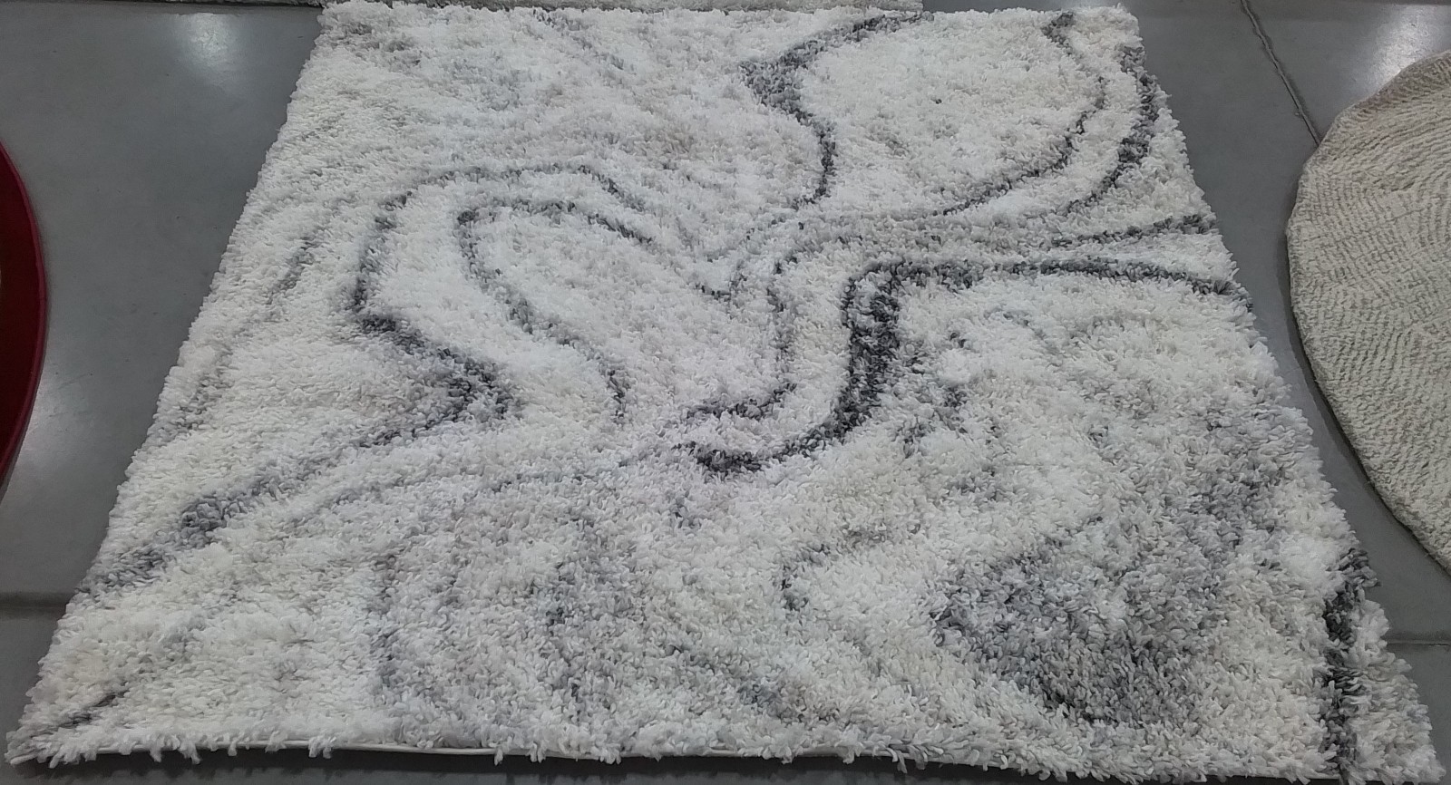 IVORY / GREY 5′-3″ x 5′-3″ Flaw in Rug, Reduced Price 1172784406 FNT848A-5SQ